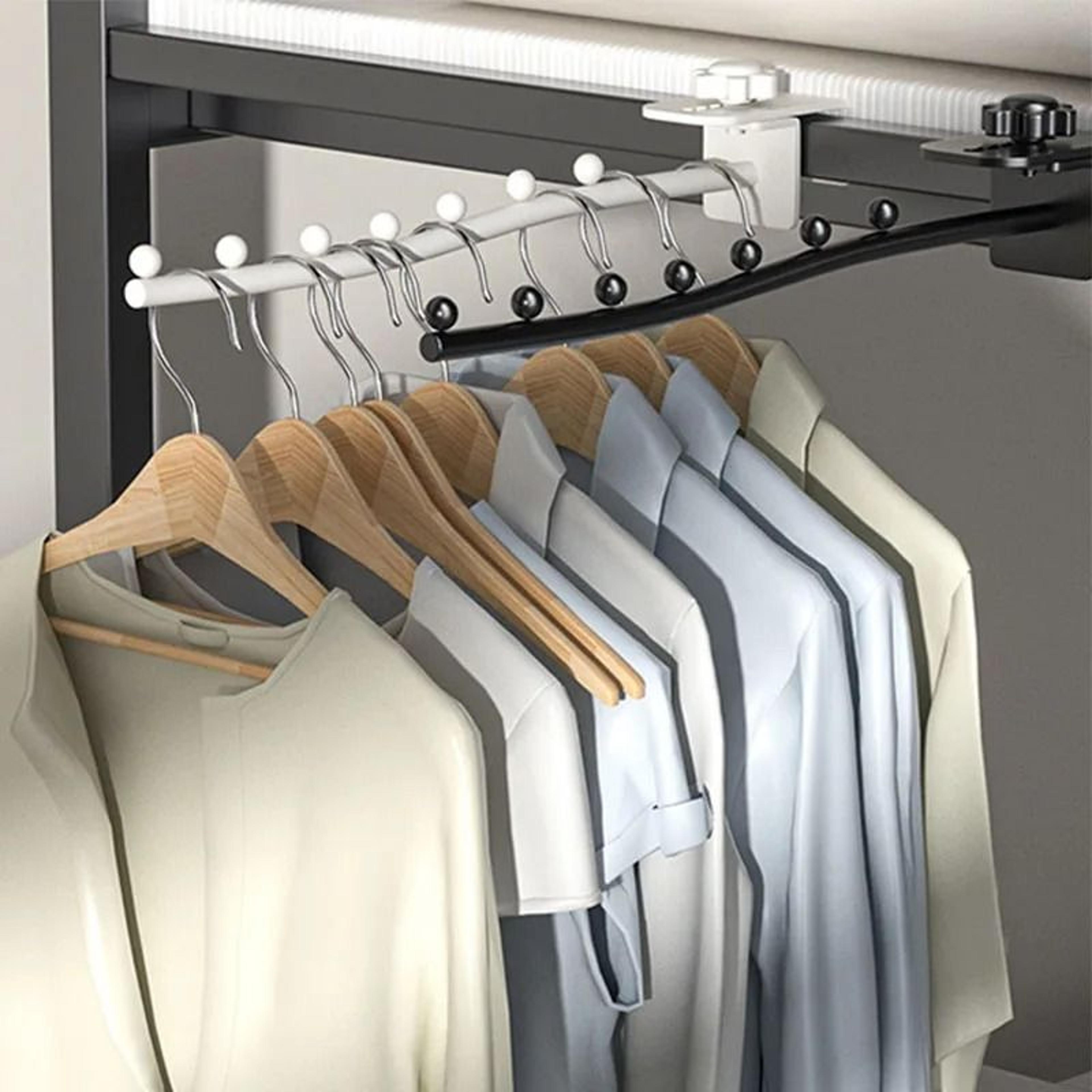 wall mounted clothes hanger space saving foldable drying rack organizer