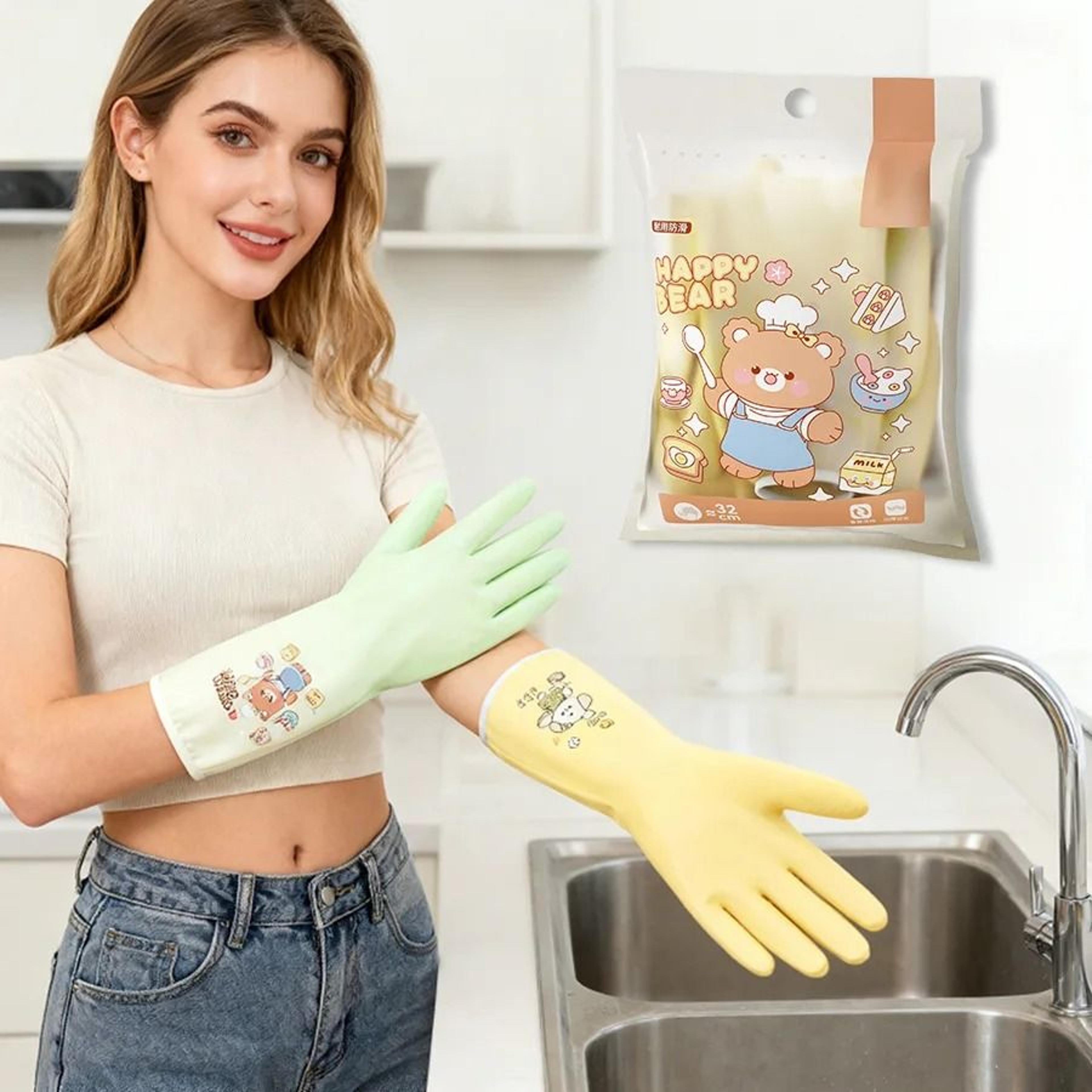 reusable waterproof cleaning gloves non slip dishwashing gloves for household chores