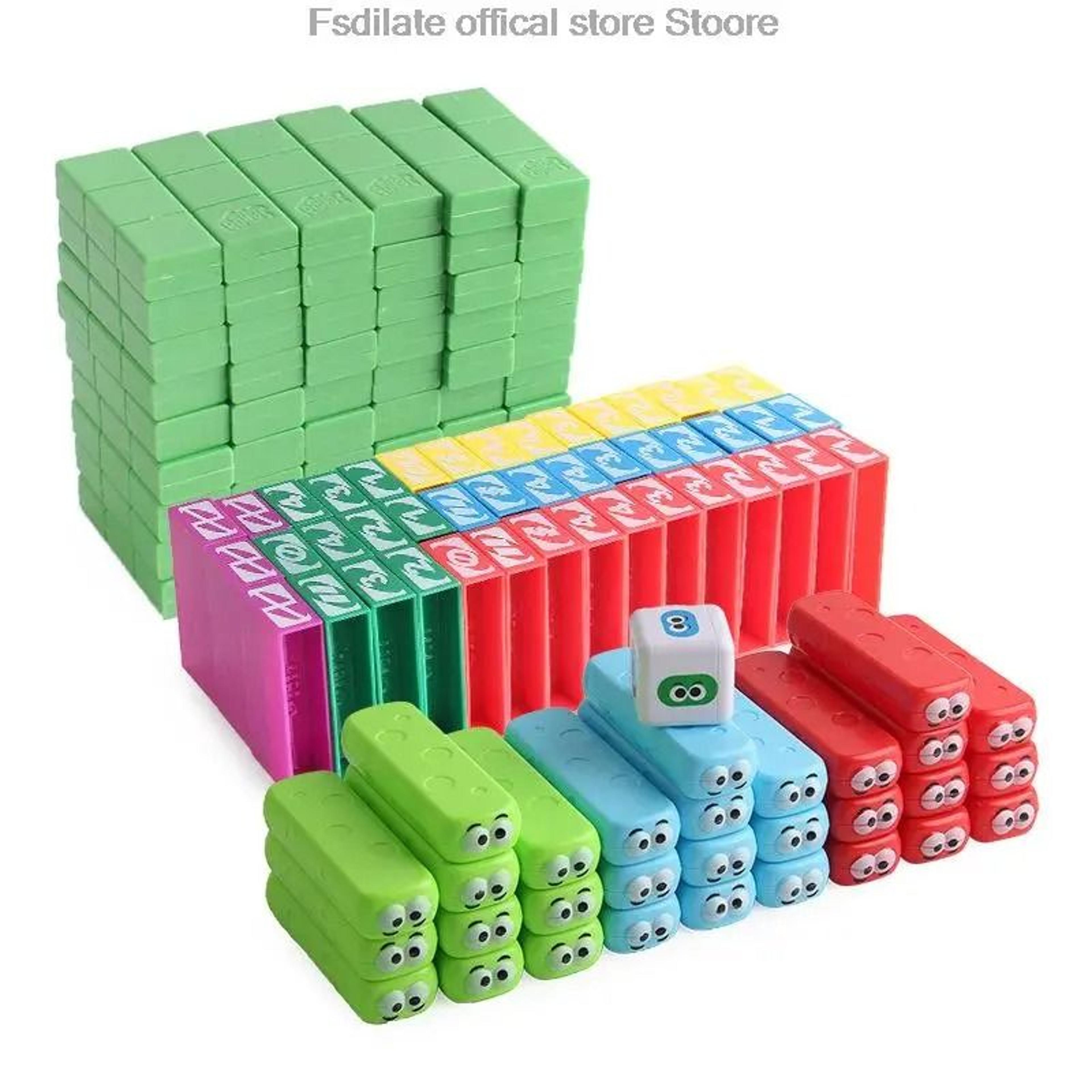 45 piece stacked blocks game kids balance building toy family party table game