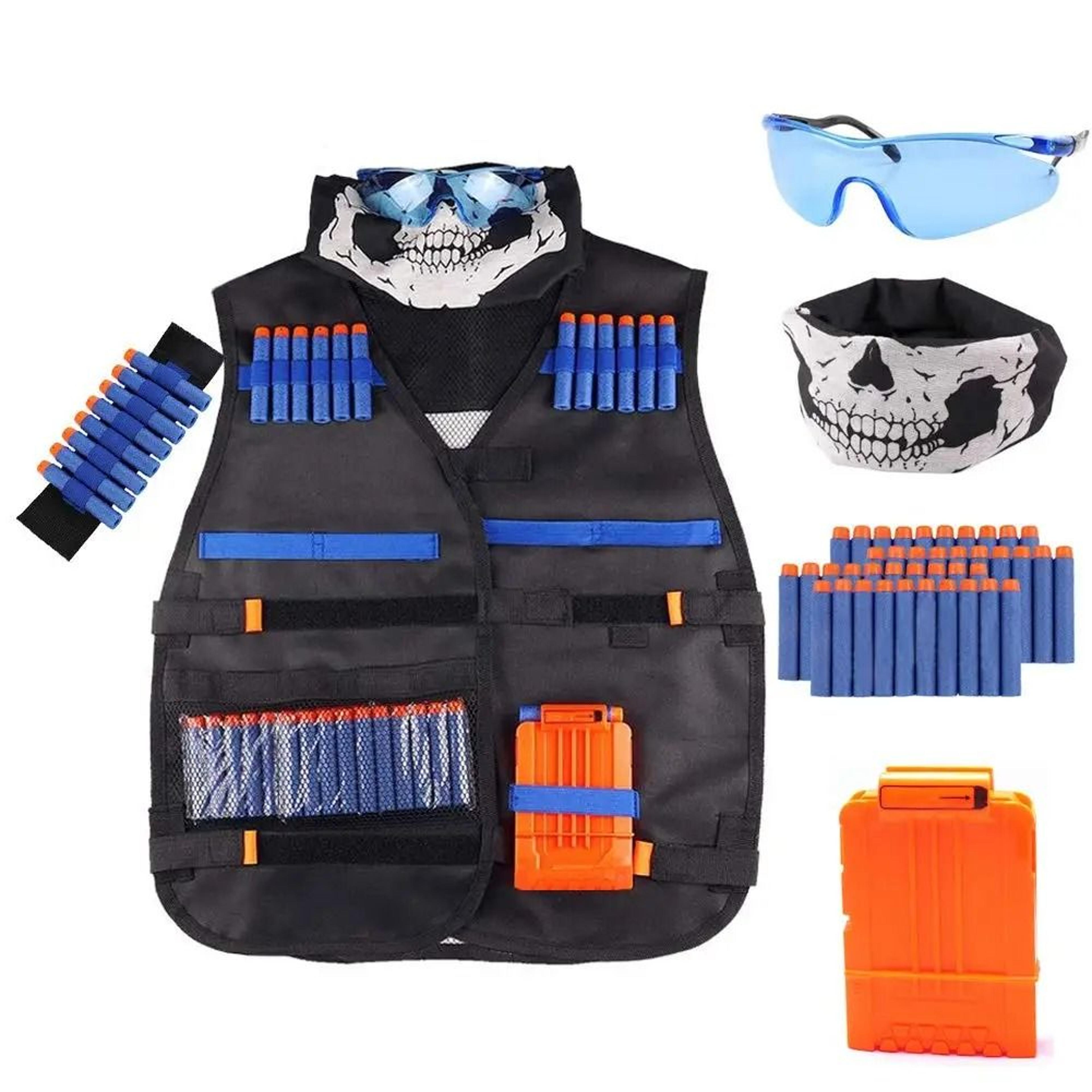 kids nerf tactical vest kit with battle gear and protective accessories