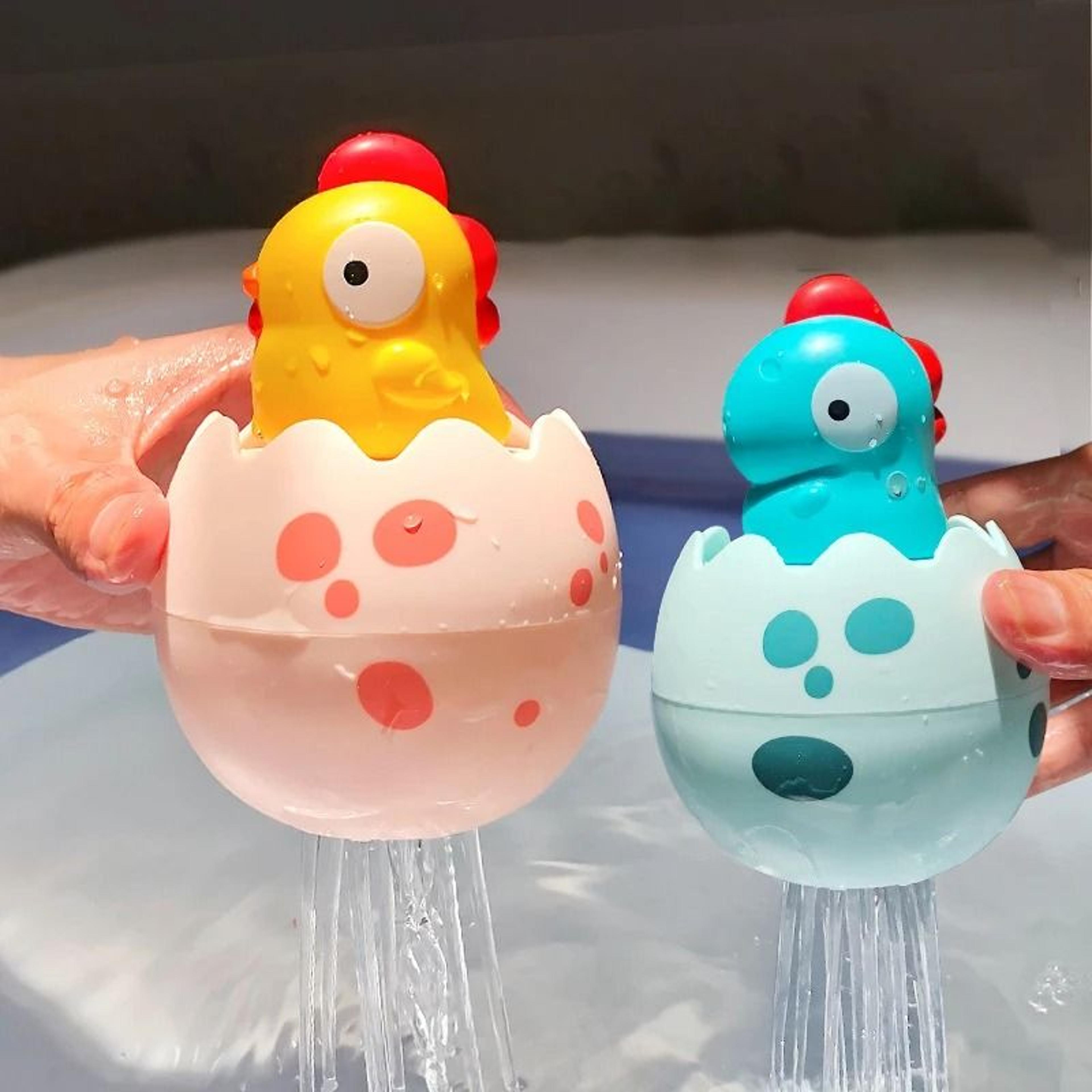 baby bath toys duck water spray egg shower play set