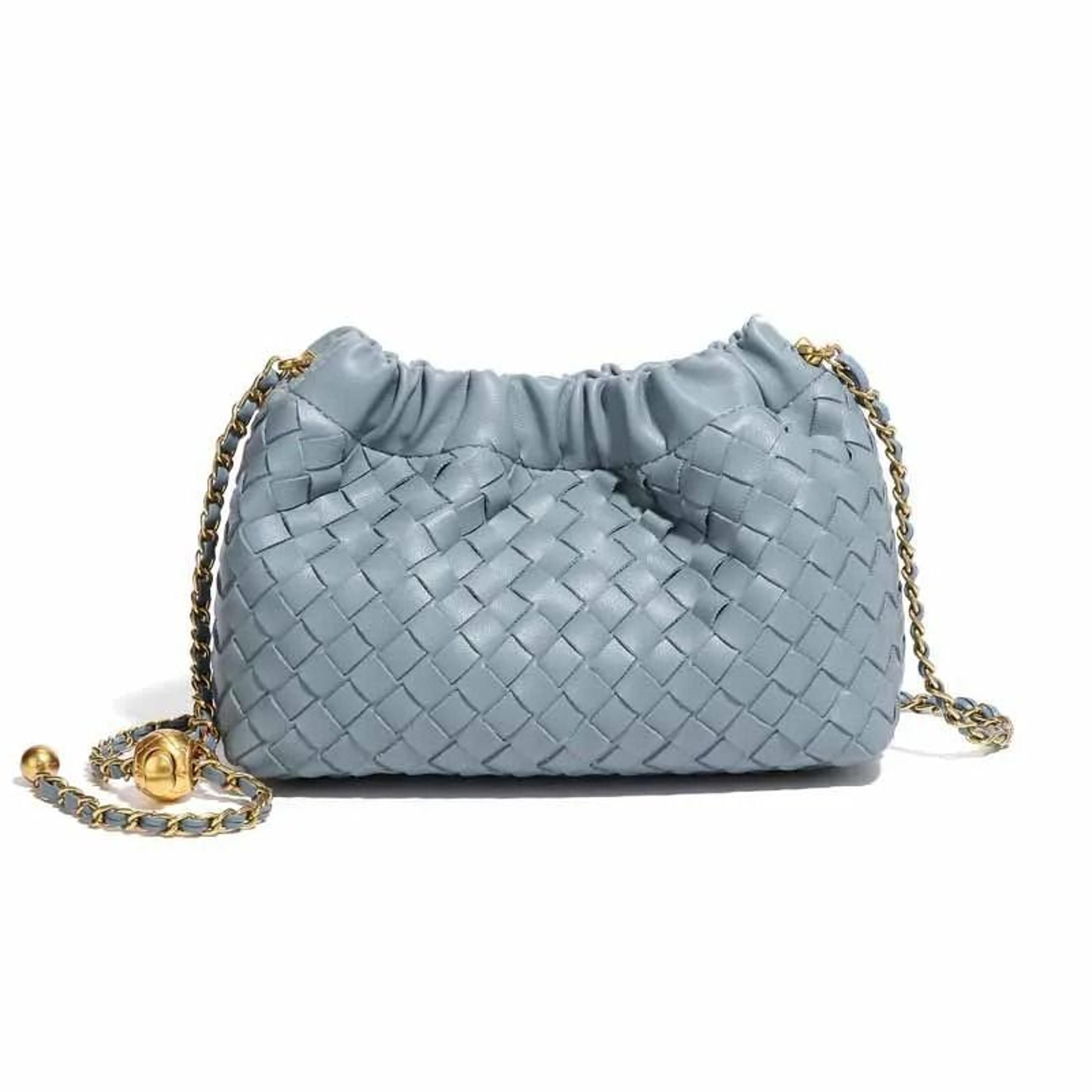 high end cloud bag handmade woven bucket crossbody shoulder bag