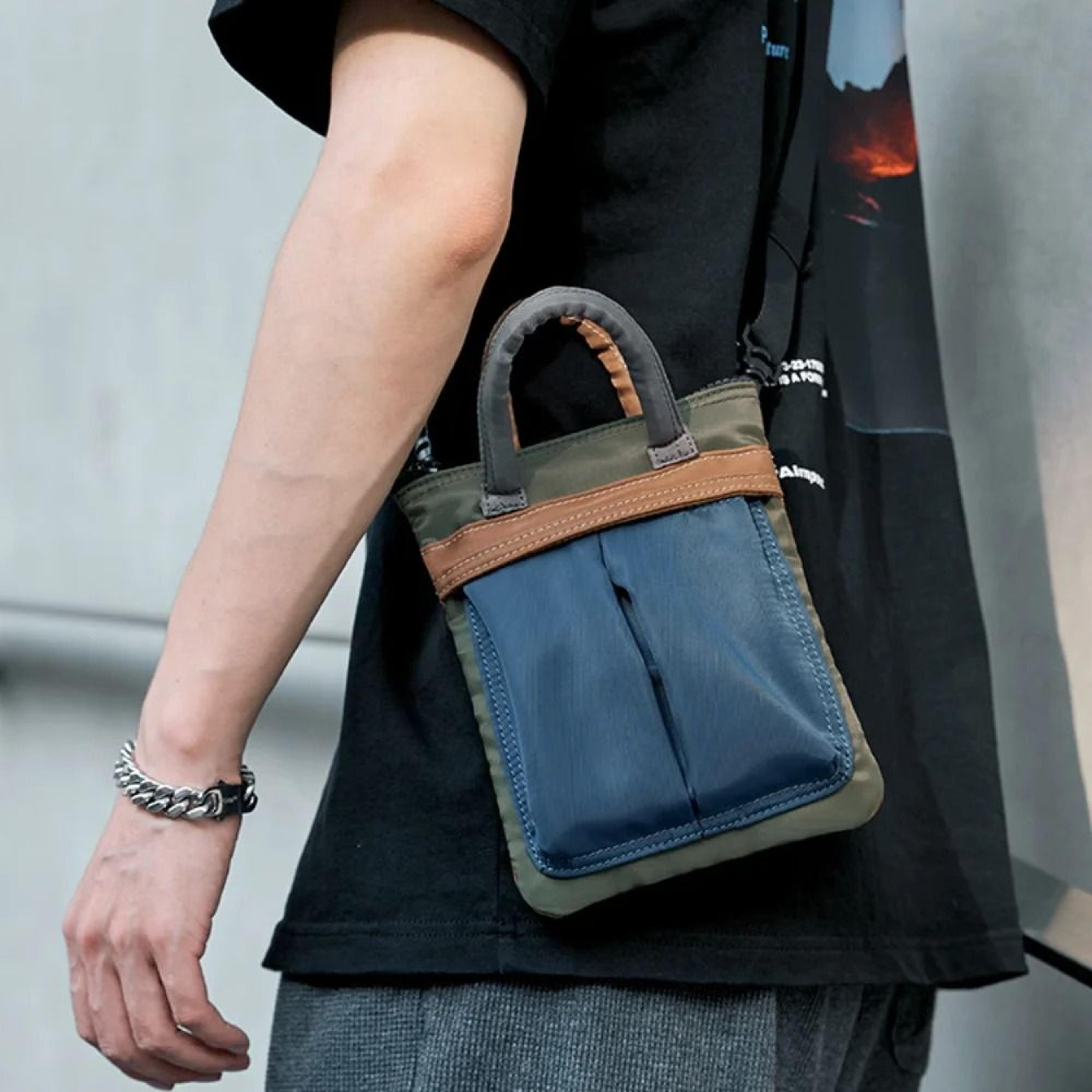 mens mobile phone shoulder bag mini crossbody commuter chest bag