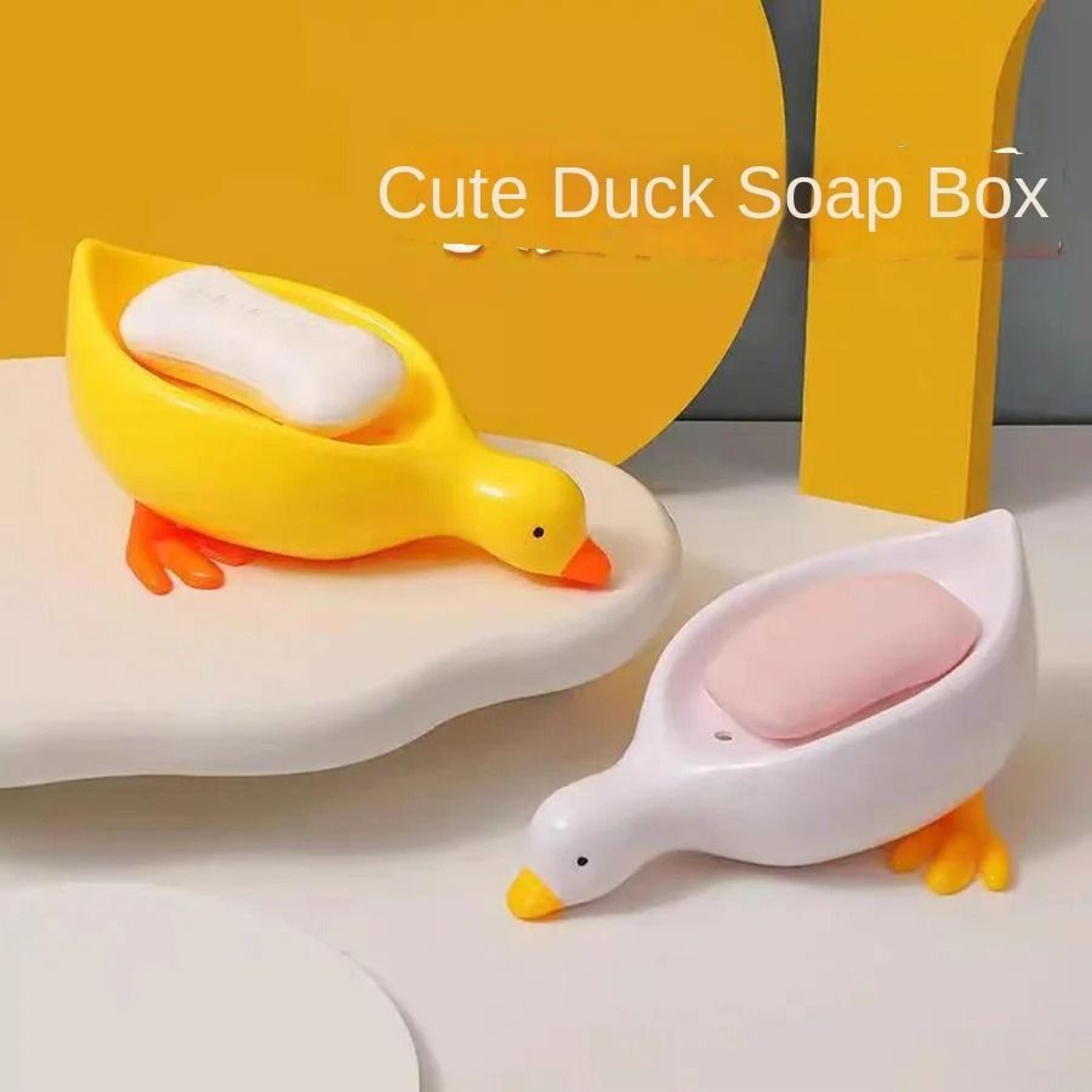 cute duck soap dish with drain non slip bathroom soap holder
