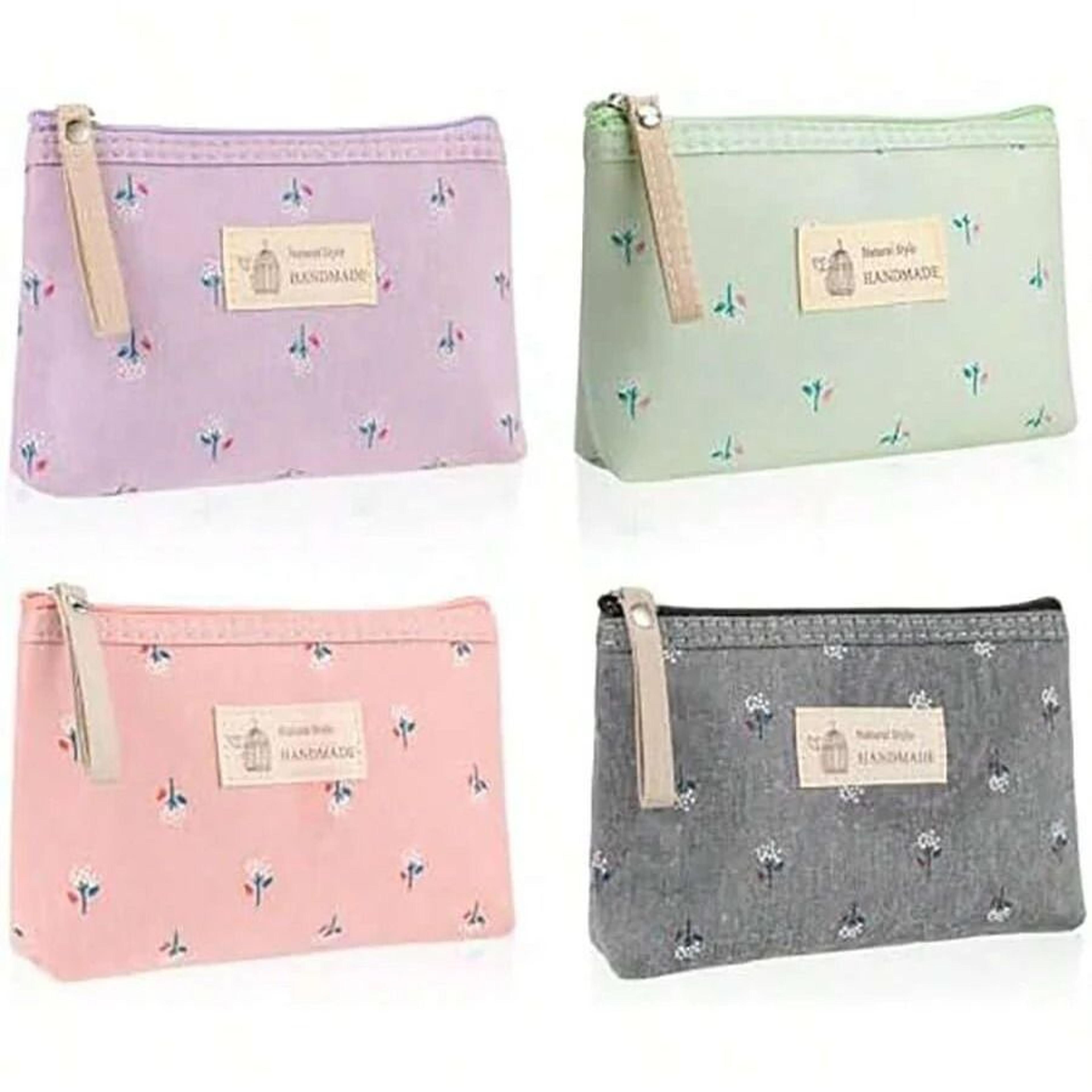 canvas makeup bag small cosmetic travel pouch for daily essentials