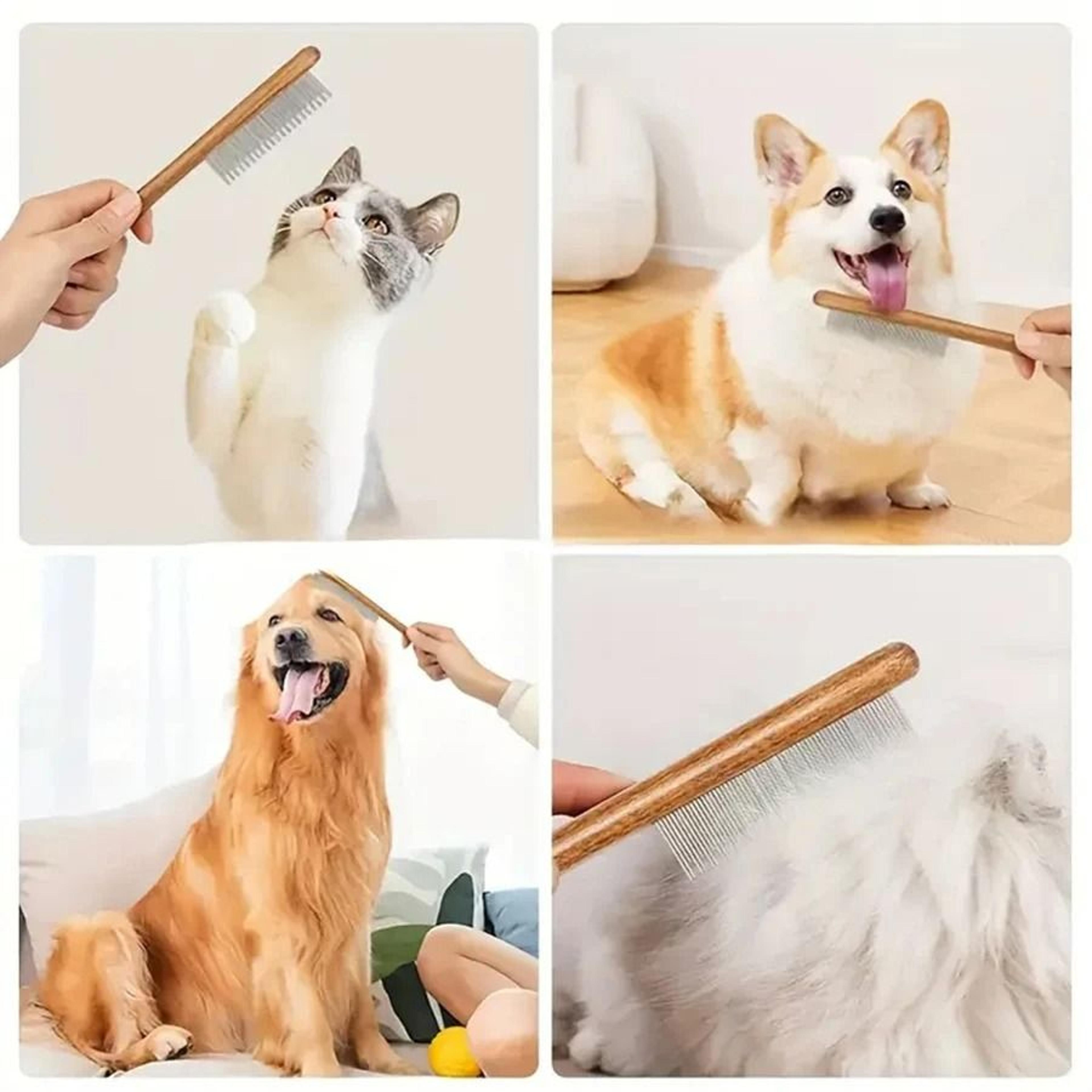 solid wood pet comb for cat and dog hair removal and grooming care