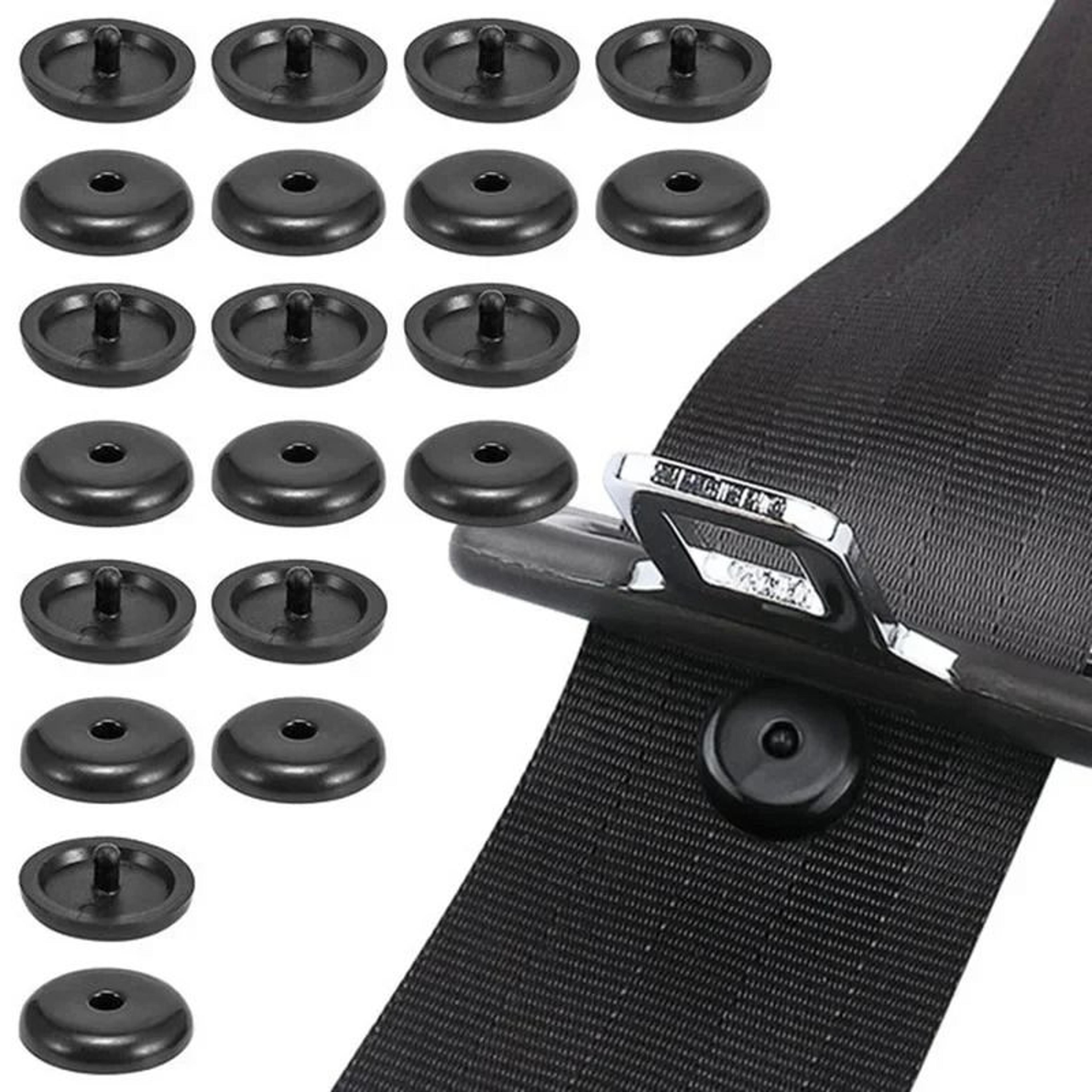 car seat belt stopper buckle anti slip spacing limit button set