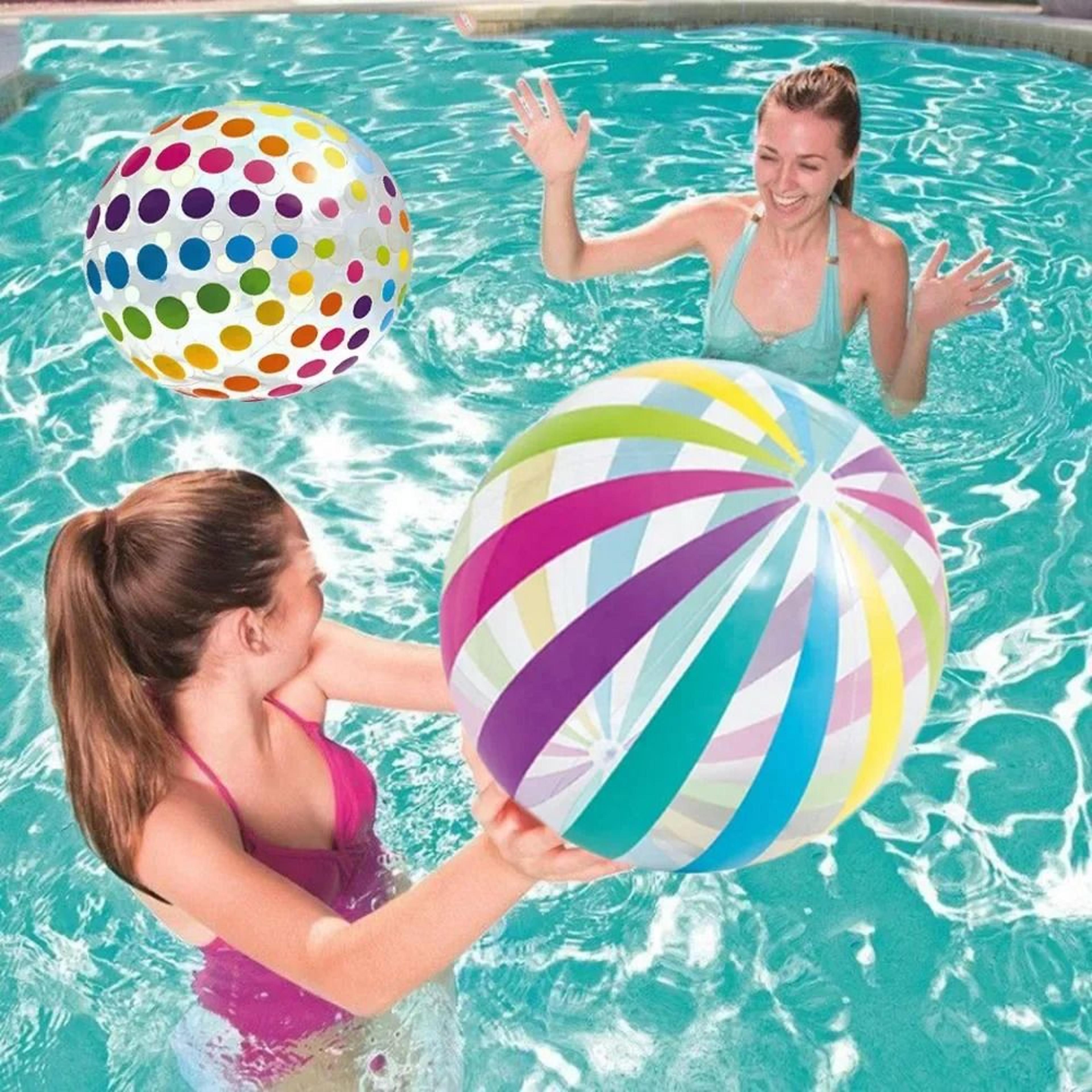 10.6 inch transparent striped inflatable beach ball for pool and party fun