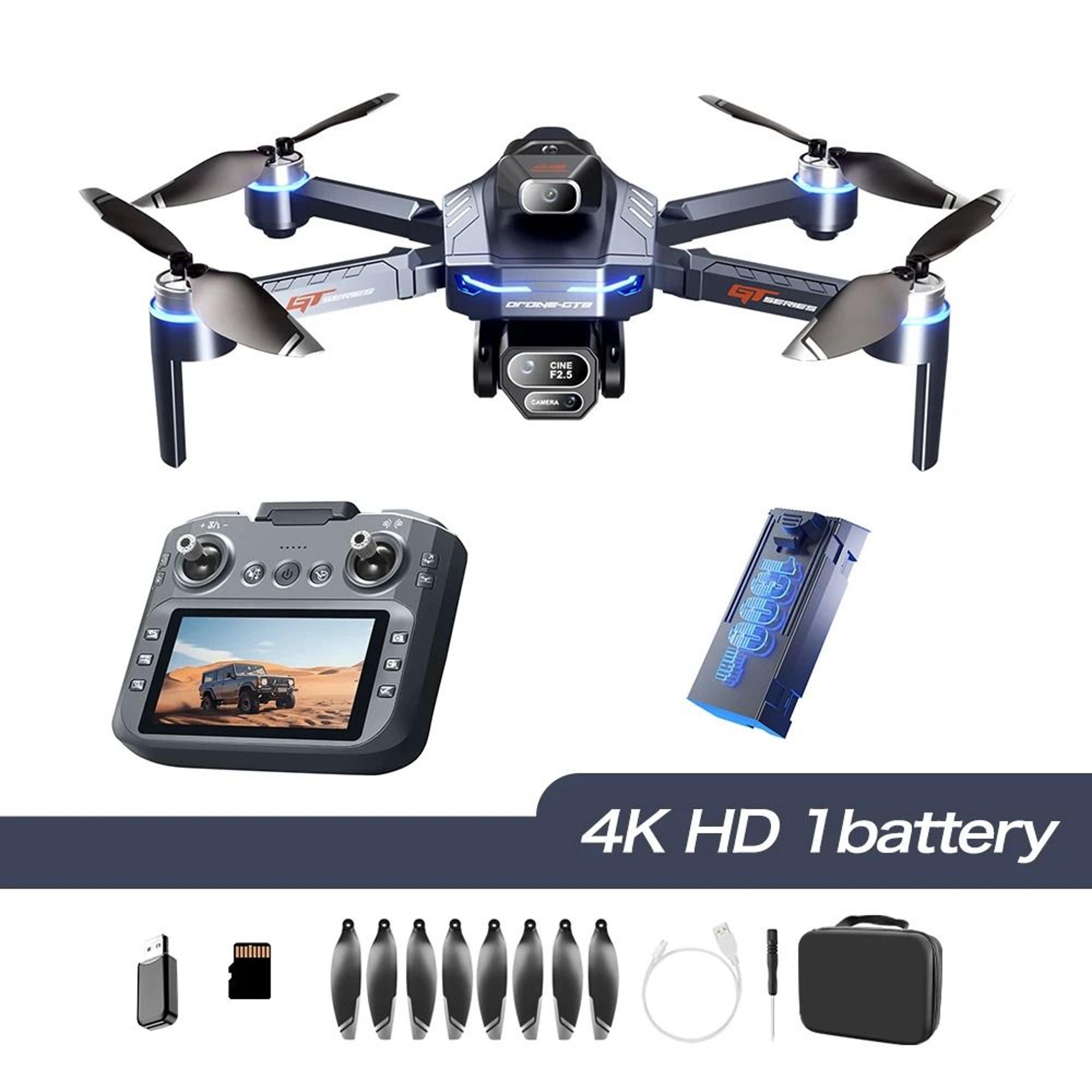 gt8 hd aerial photography drone with obstacle avoidance and screen remote