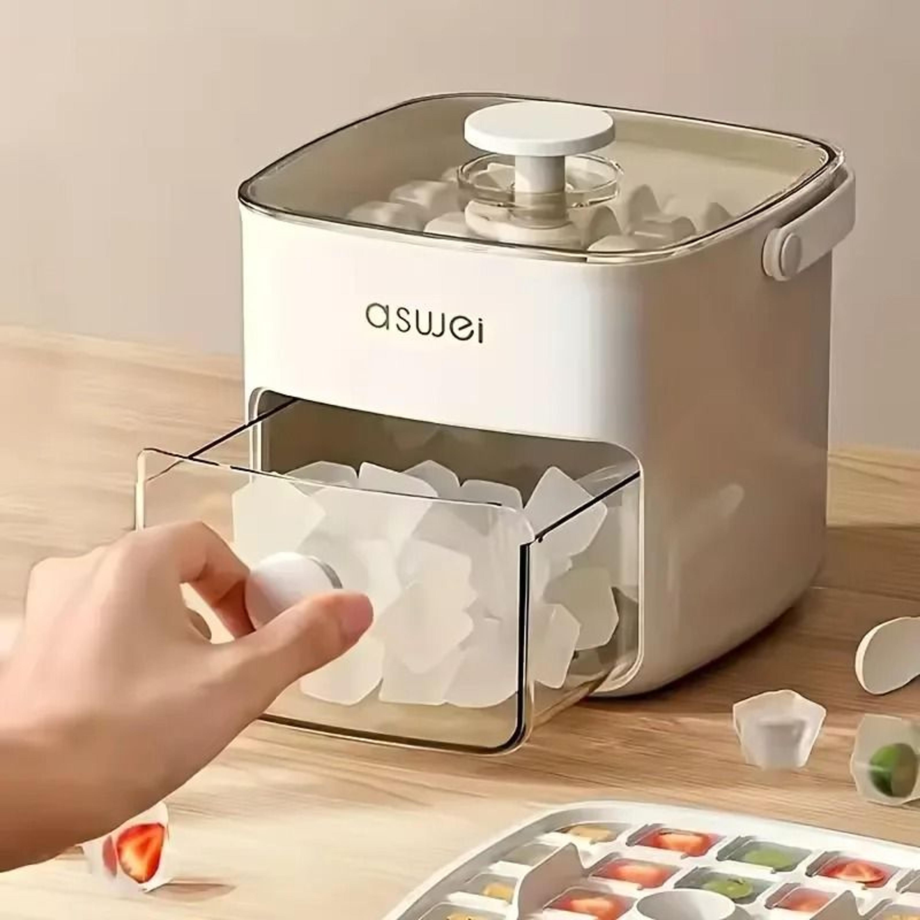 large capacity ice cube tray with easy press lid 48 block food grade mold