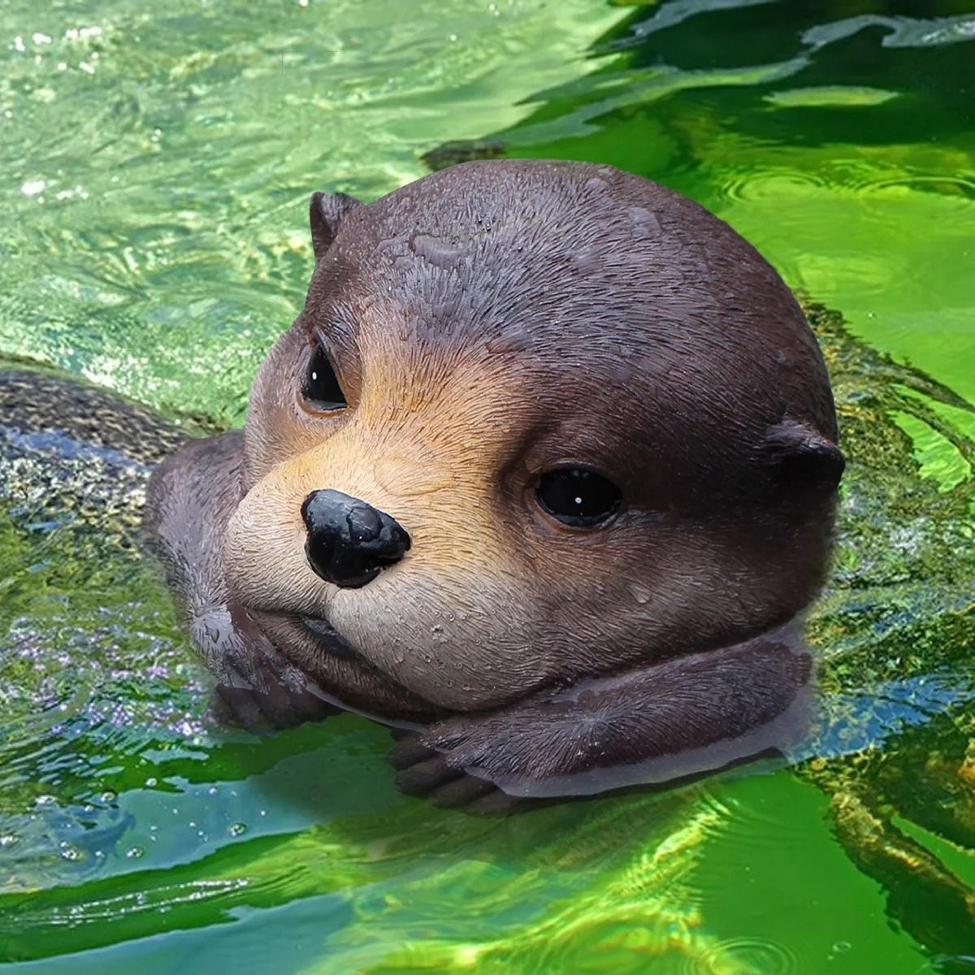 floating otter garden ornament resin pond decoration for fish tanks