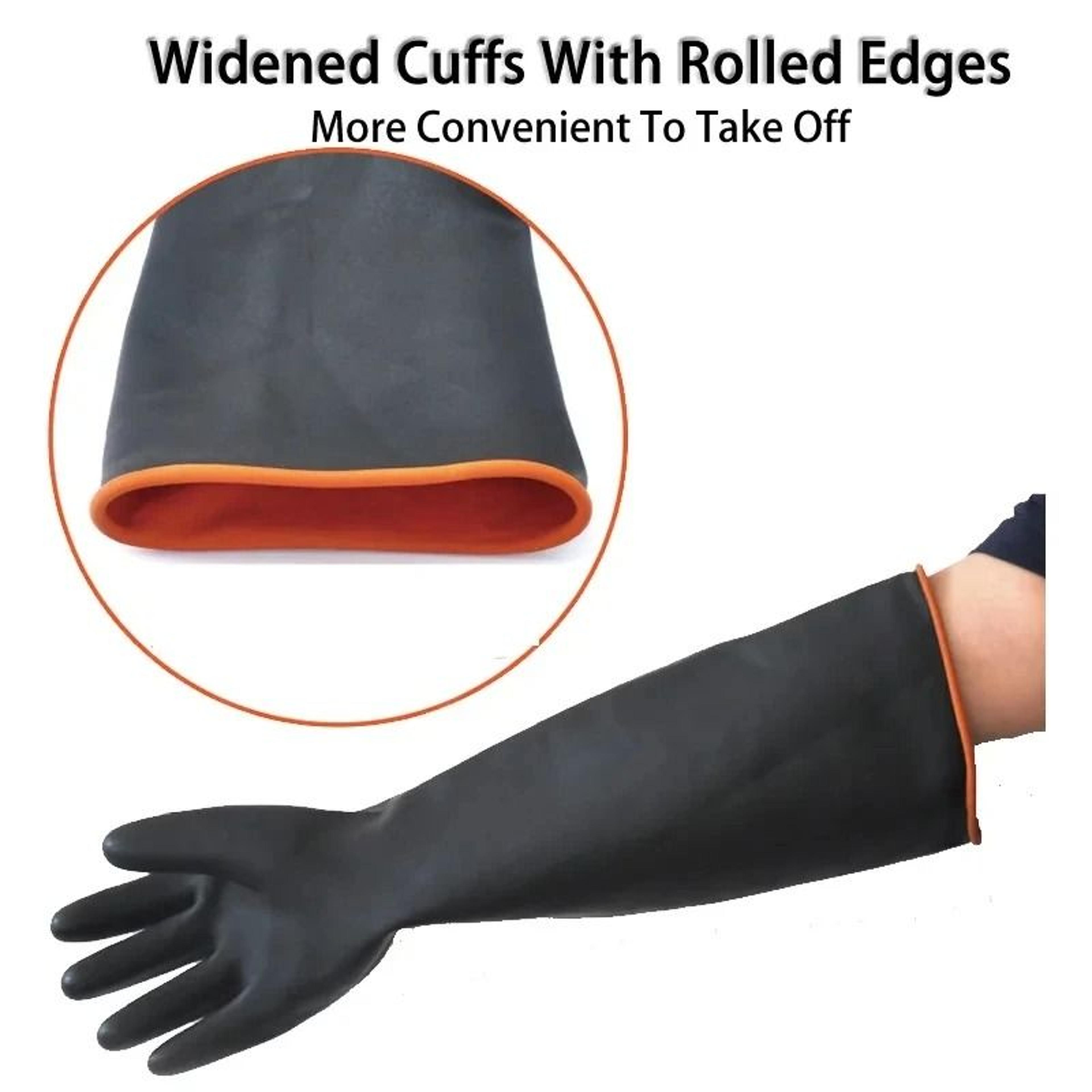 heavy duty chemical resistant latex work gloves acid alkali oil protection