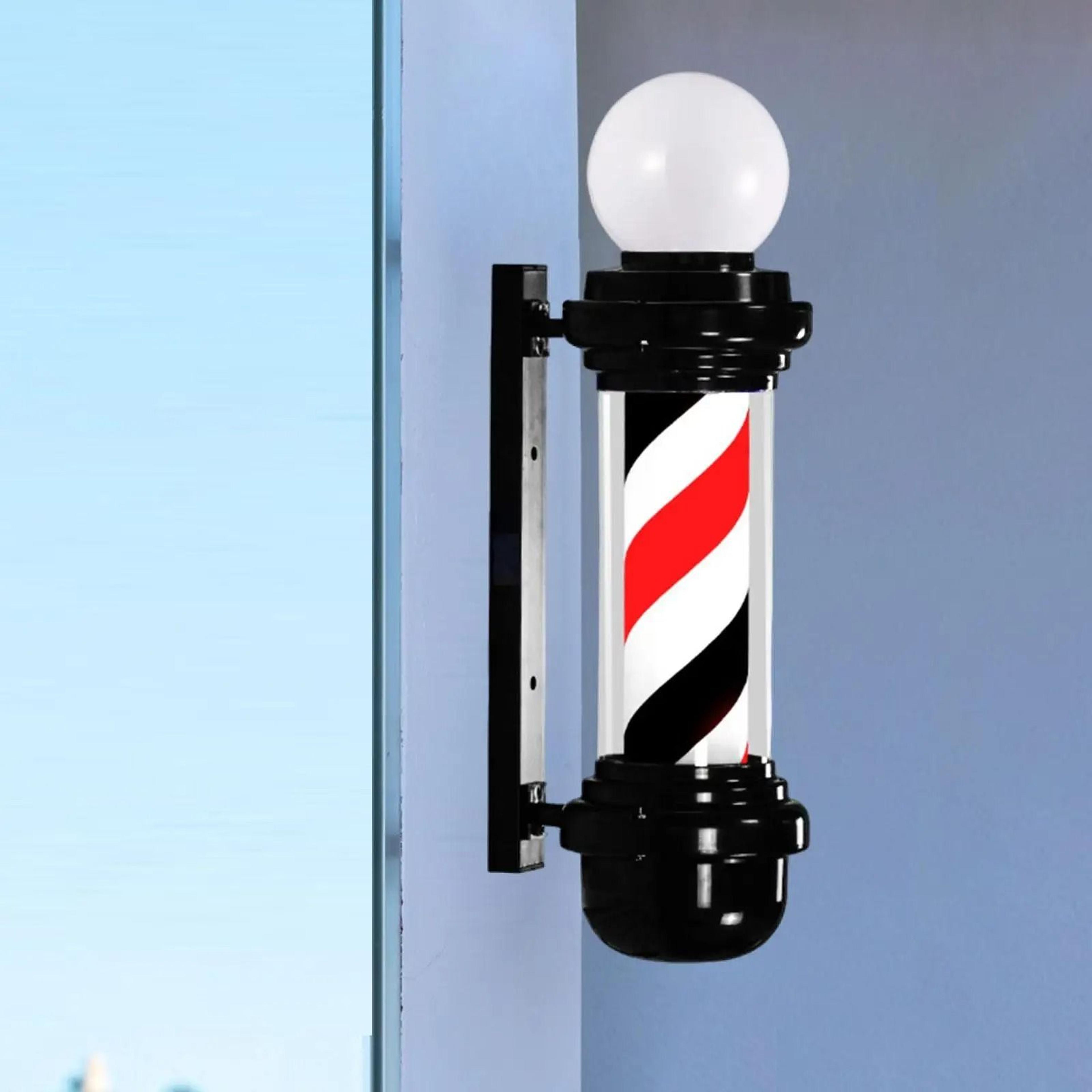 classic rotating barber pole light for salon and barbershop display