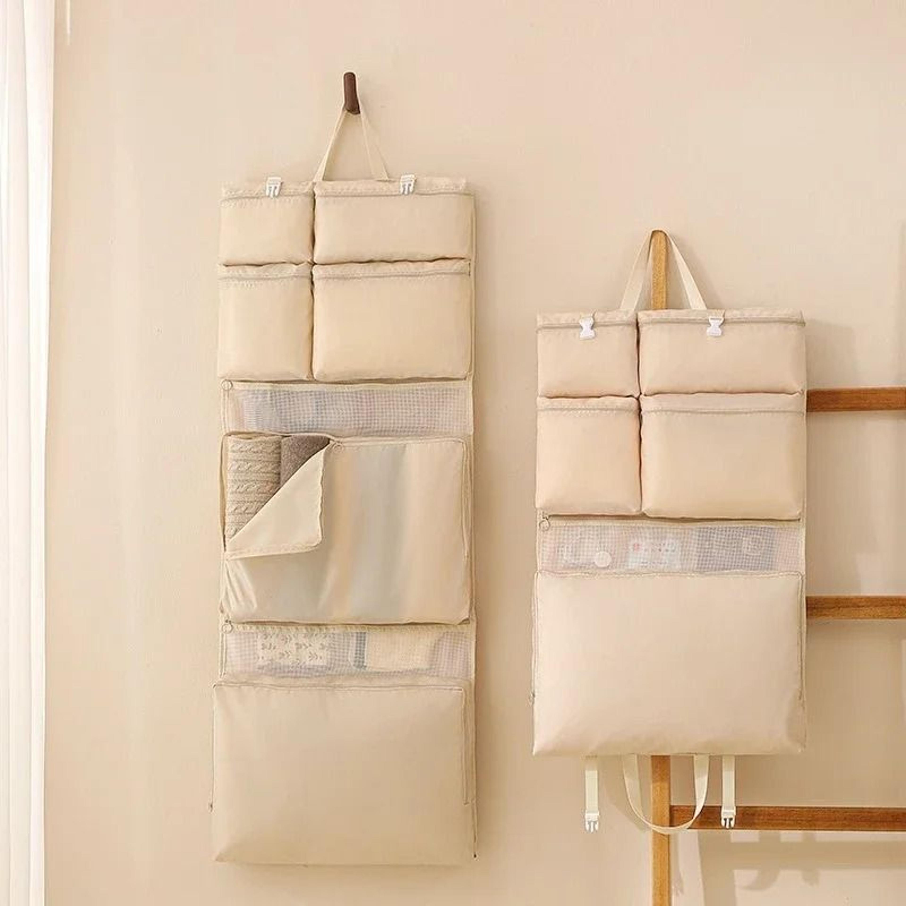 foldable hanging travel organizer multi compartment clothes storage bag