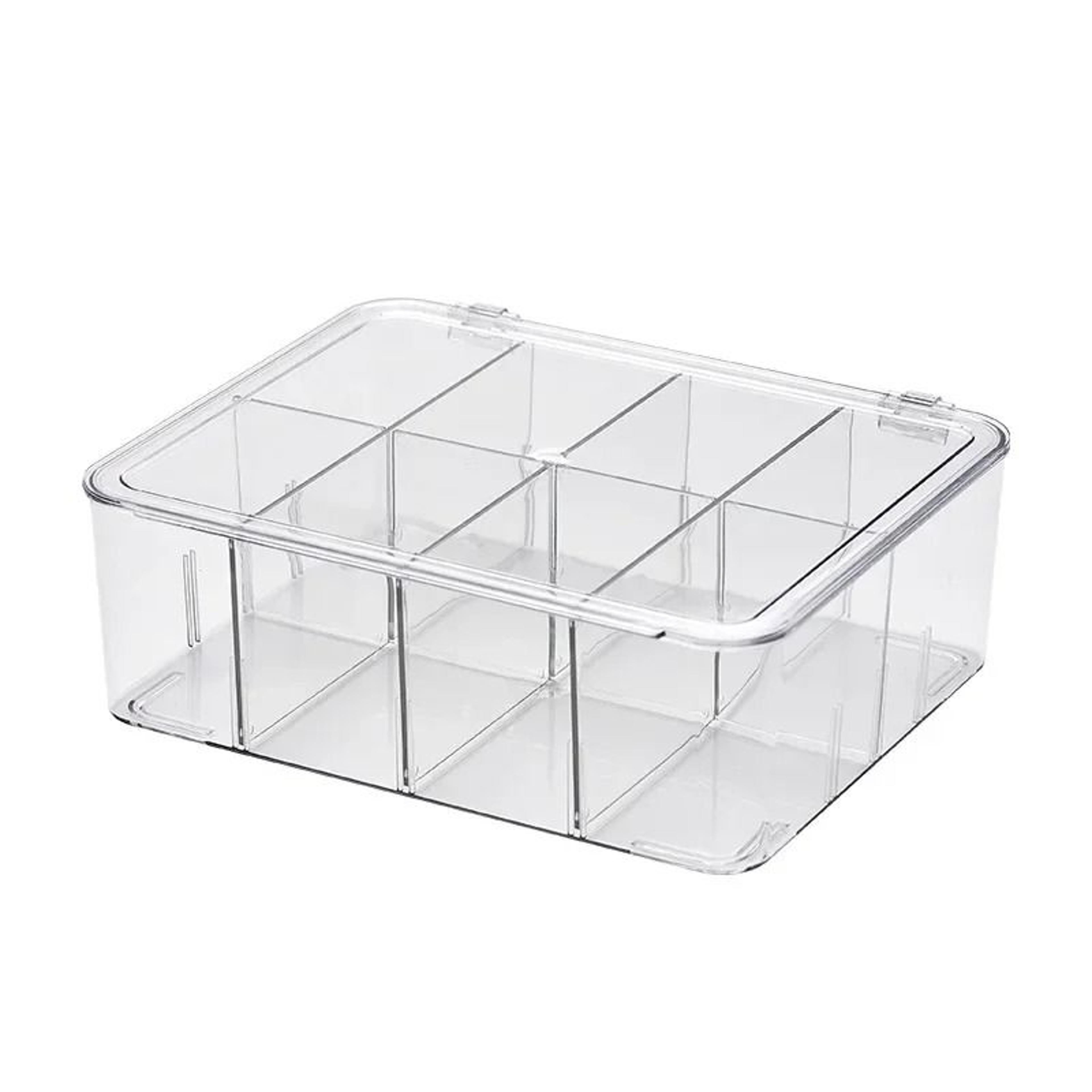 acrylic photocard storage box transparent display organizer with compartments