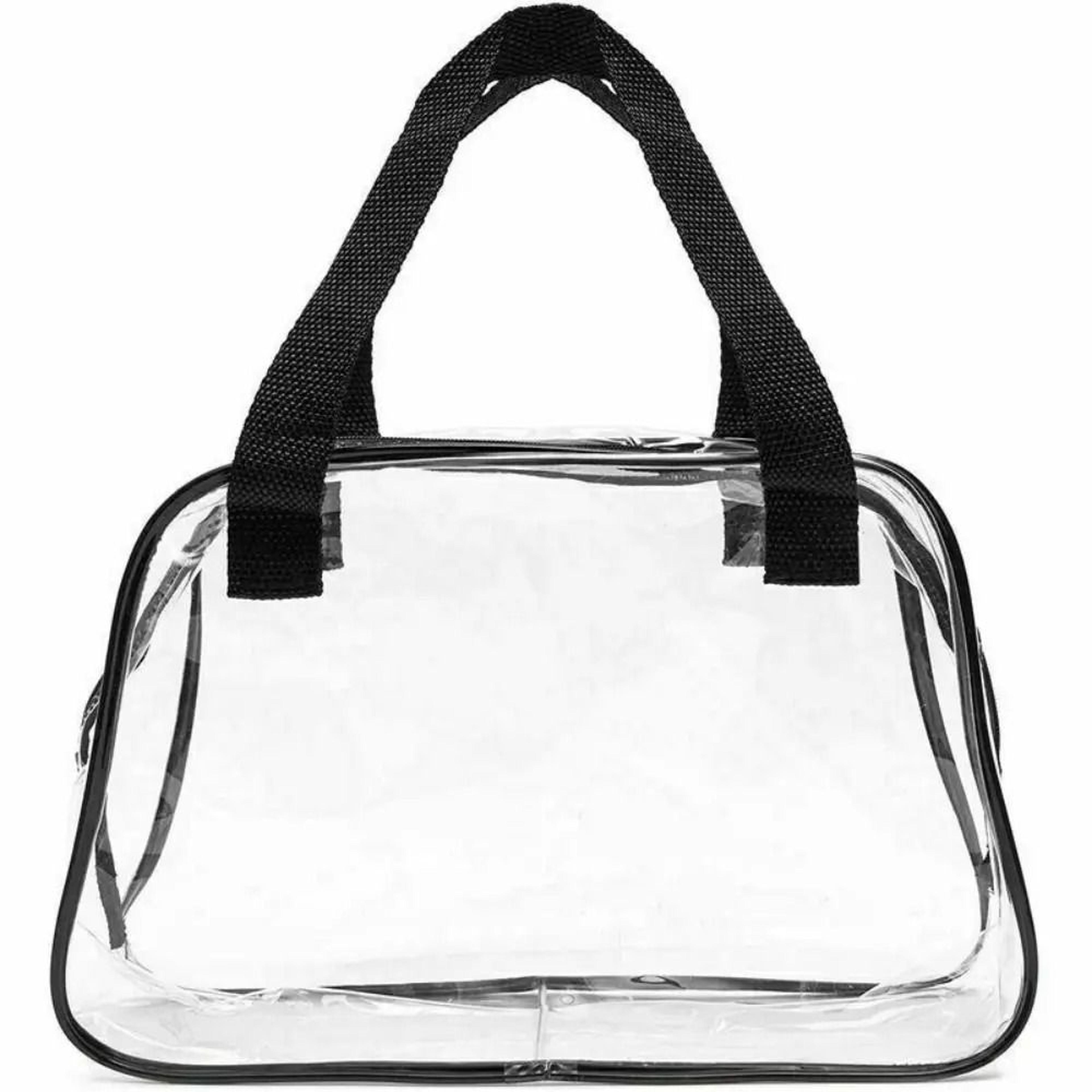 clear stadium approved tote bag transparent pvc handbag for travel and events