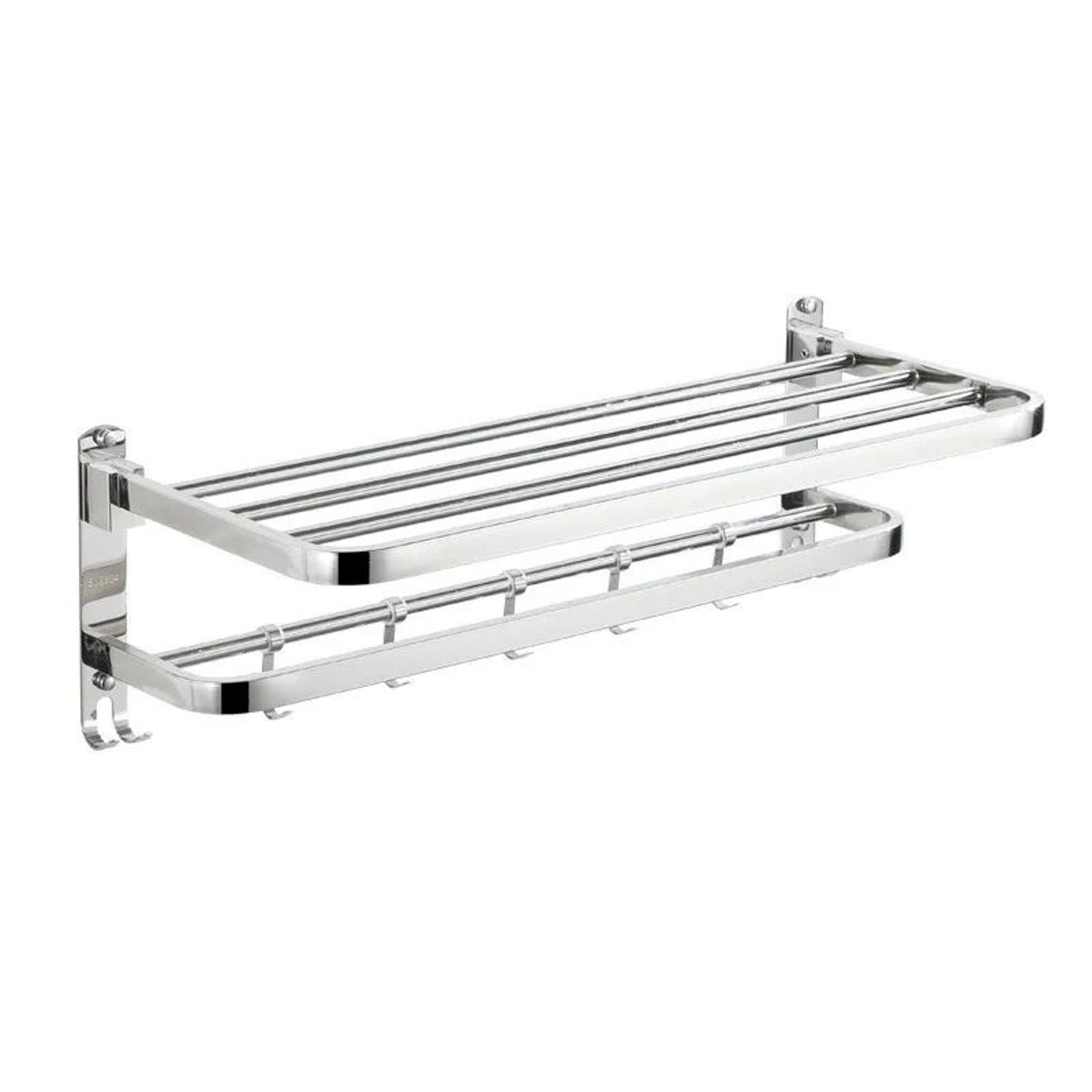 304 stainless steel foldable bathroom towel rack no punch storage holder