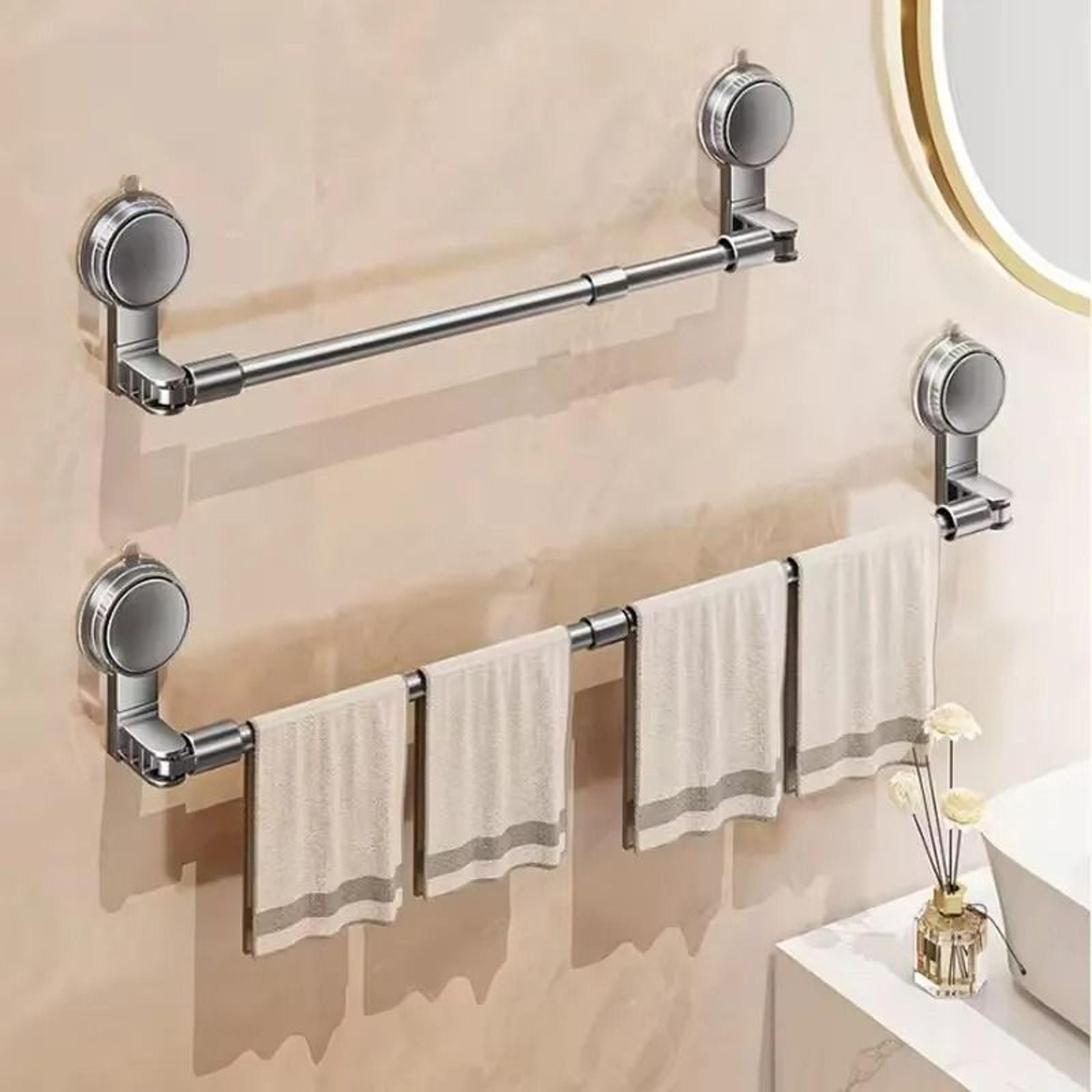retractable no drilling towel rack suction cup wall mounted towel holder