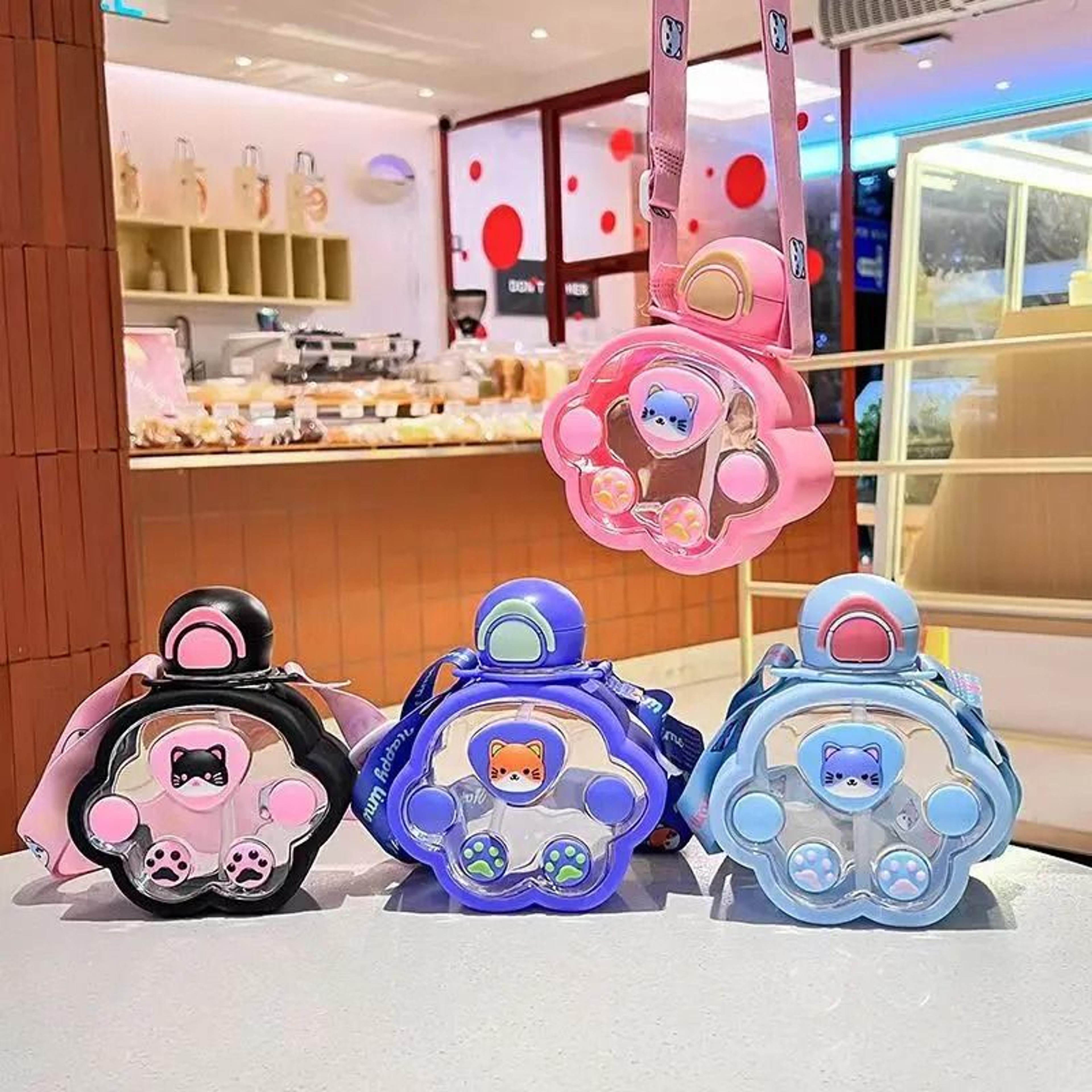 cartoon kids straw cup portable children water bottle with fun design
