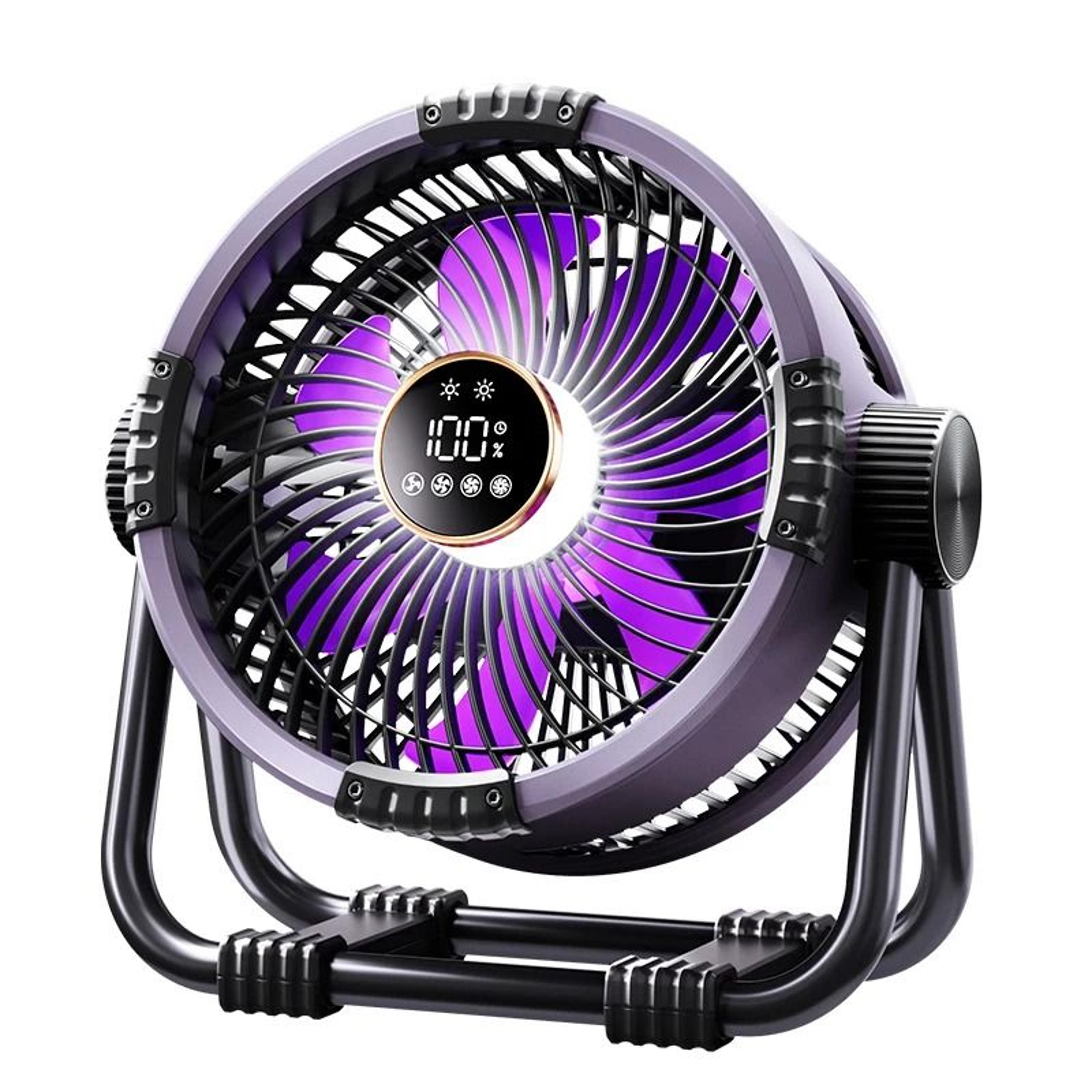 rechargeable camping fan with light 20000mah portable tent ceiling fan with hook