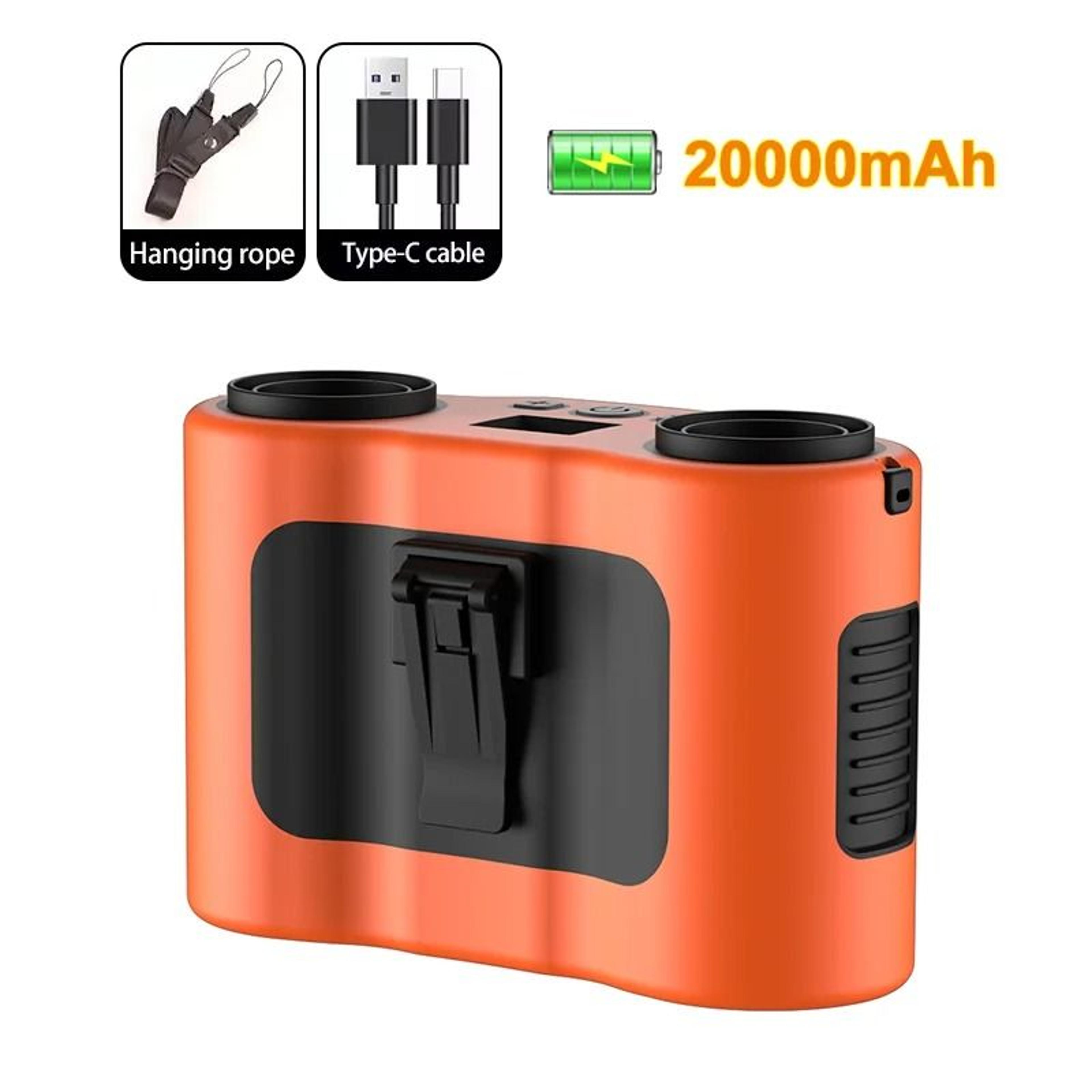 portable waist fan 20000mah hanging neck fan with power bank and strong wind