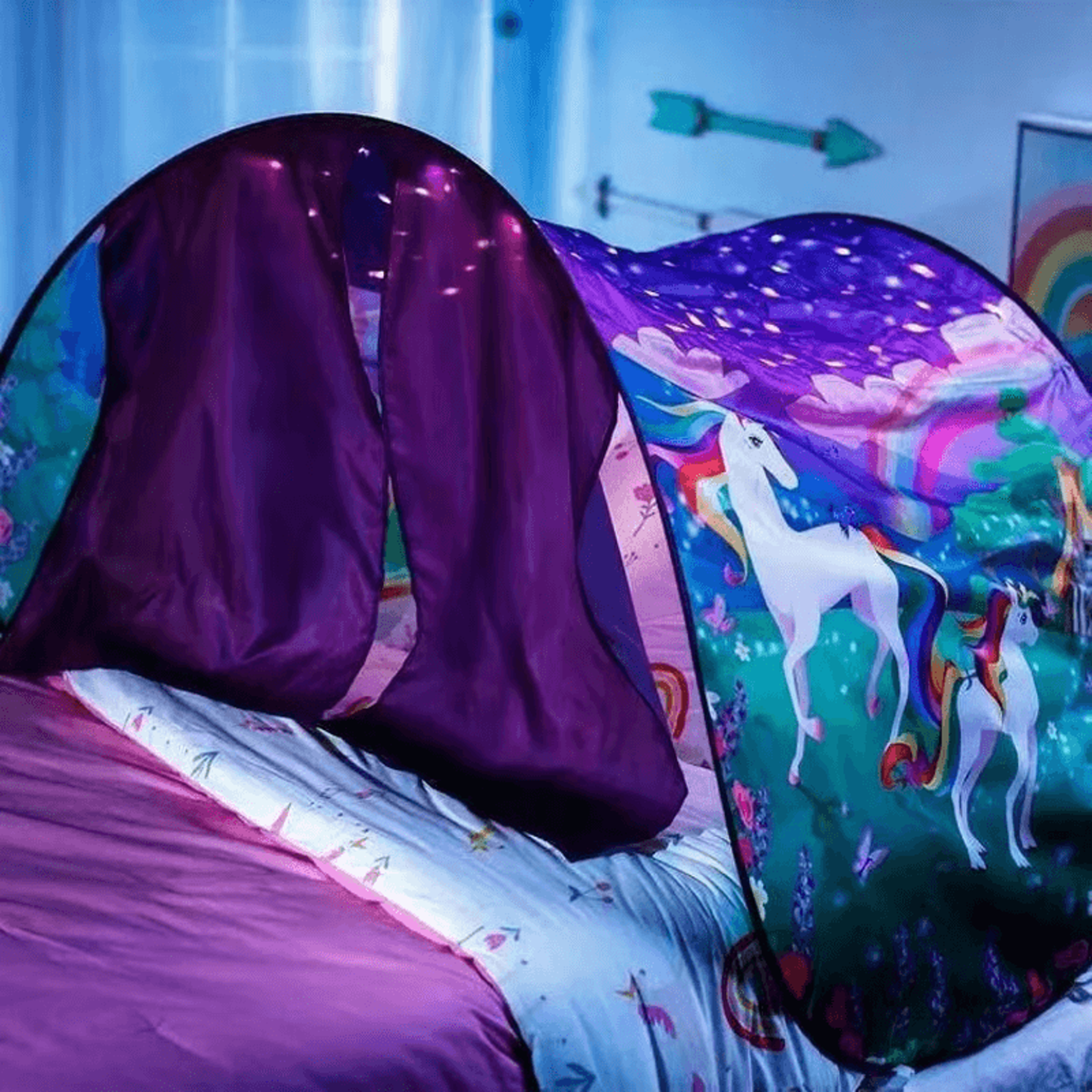 dream tent with light show for kids – cozy bedtime comfort for calmer, happier sleep