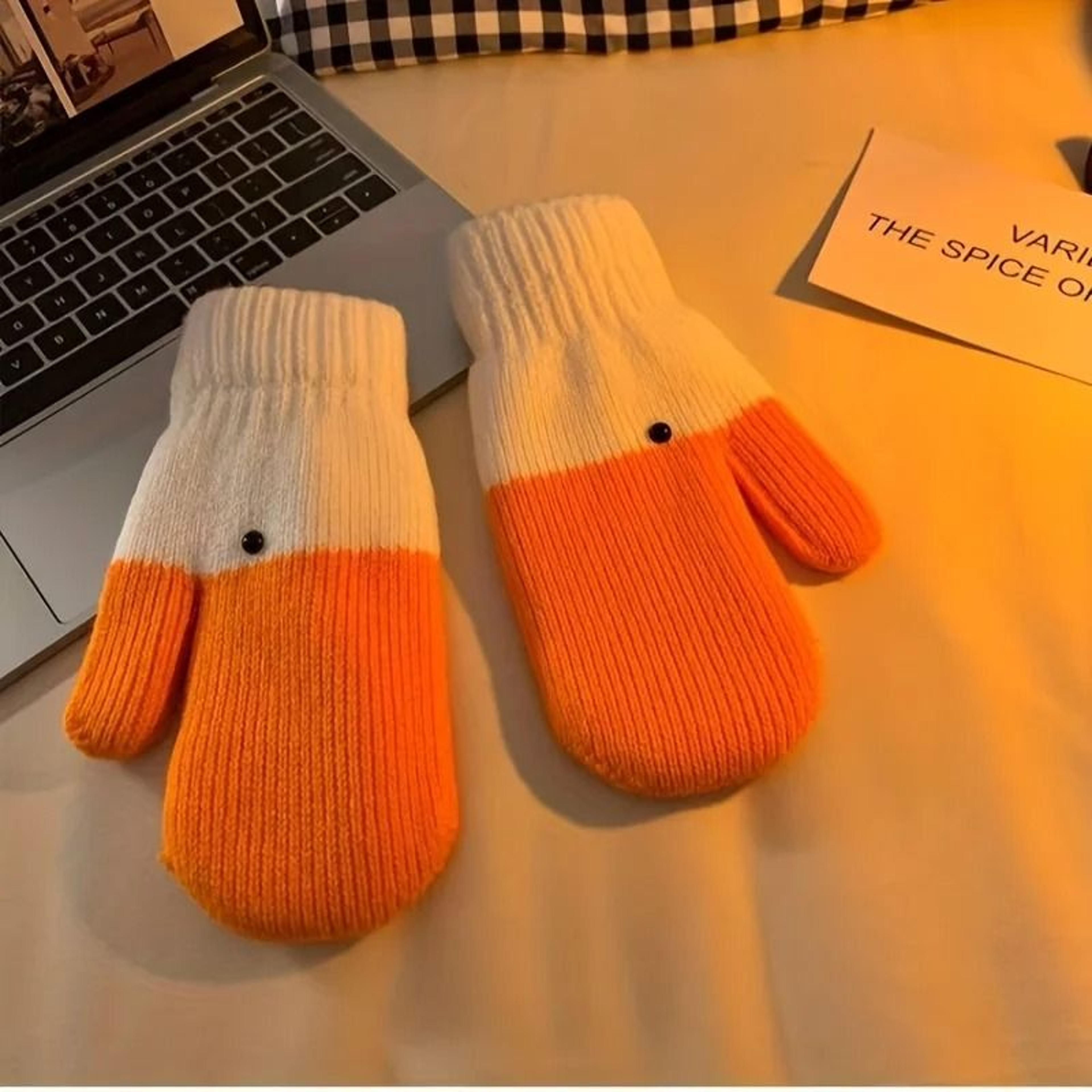 cute goose mittens thick warm funny winter gloves for women