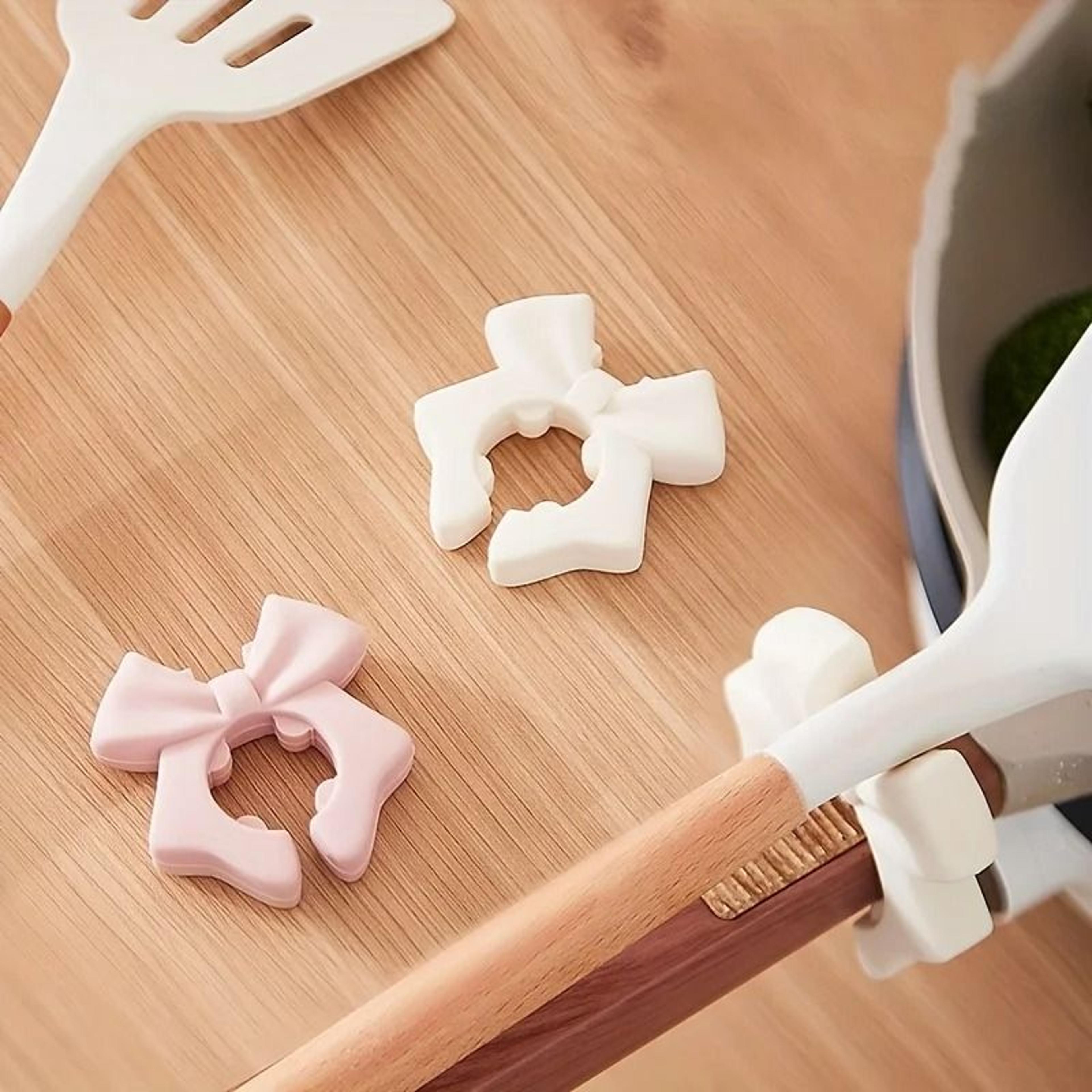 silicone spatula holder with bow design kitchen spoon holder for stove