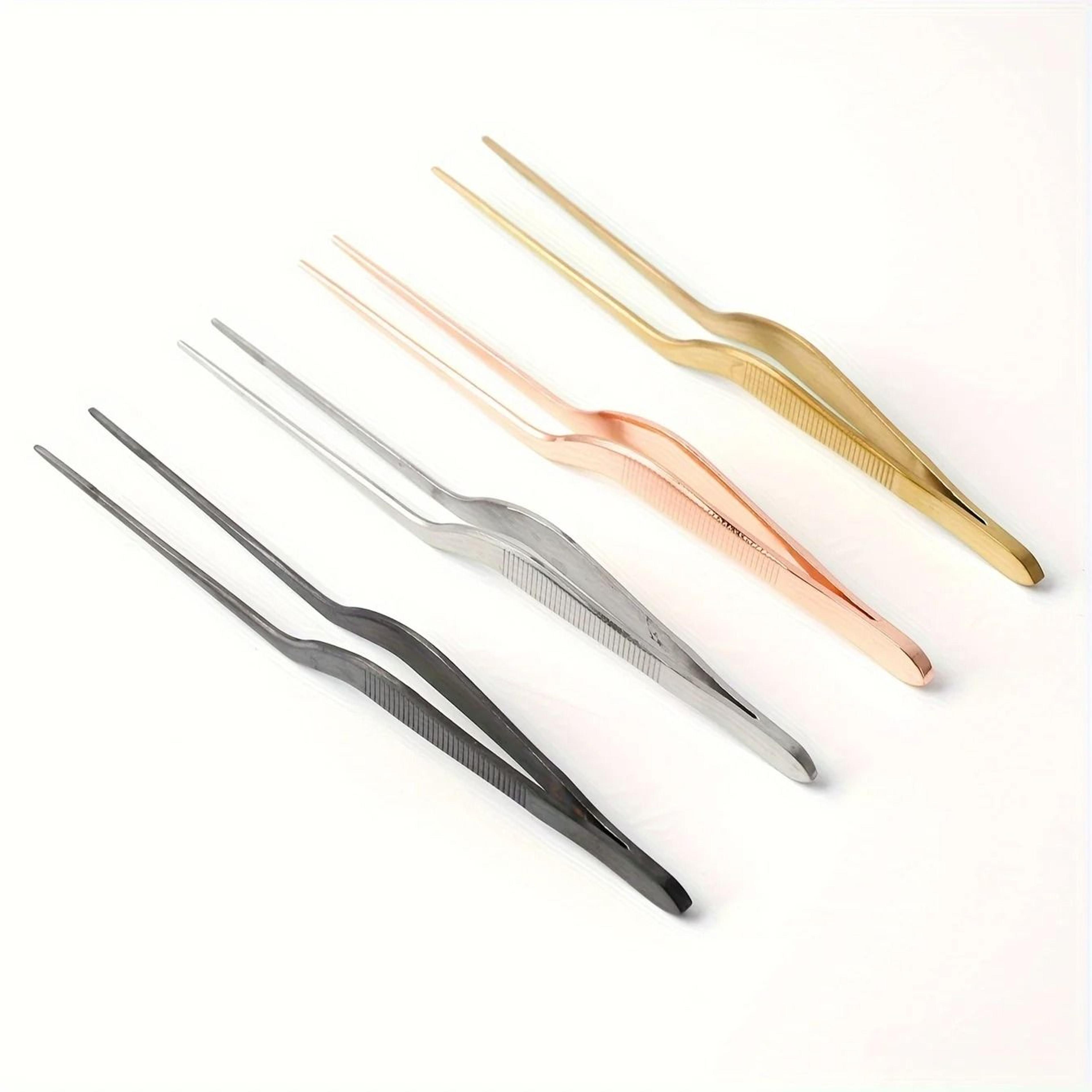stainless steel cake decorating tweezers professional chef pastry tweezers