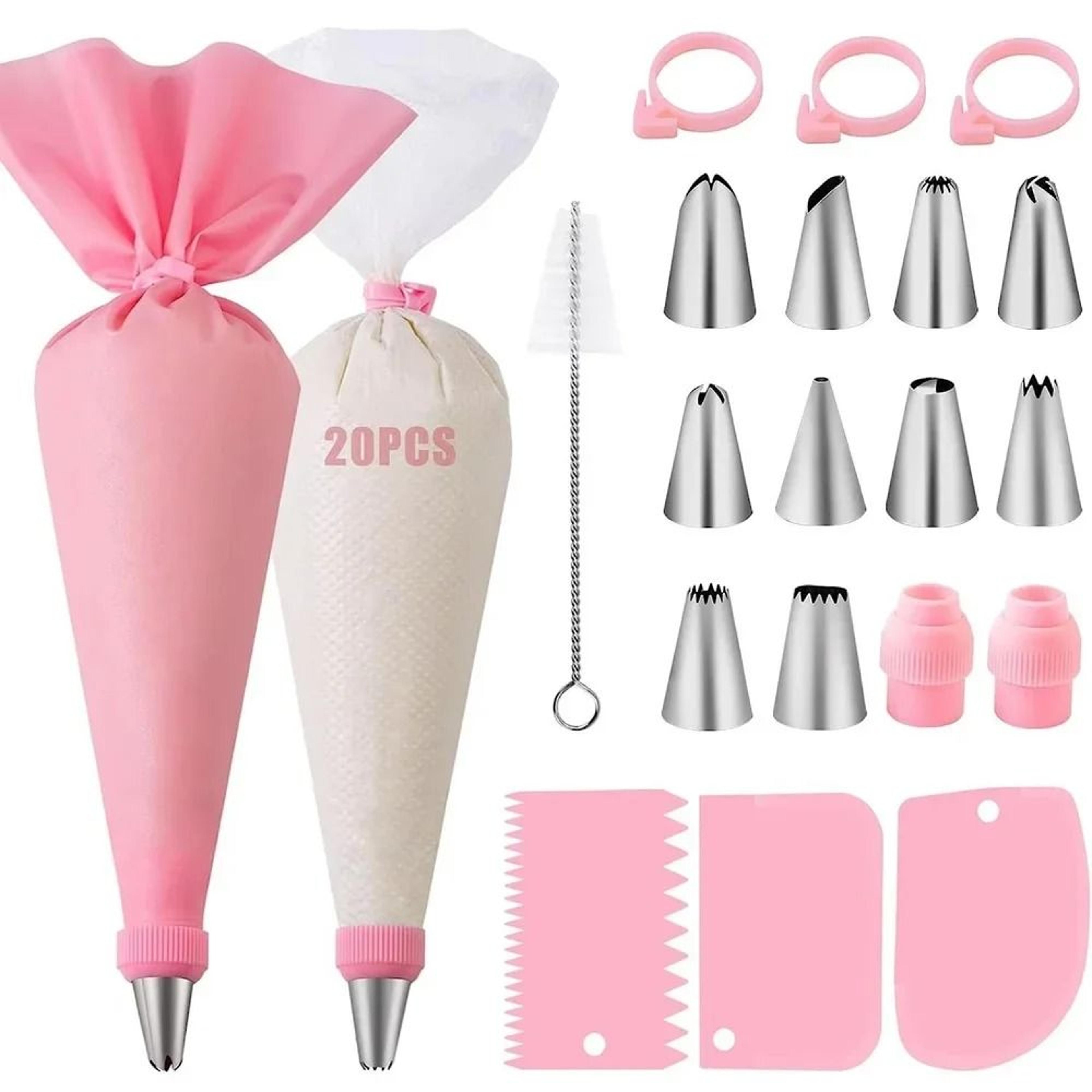 40 piece silicone piping bags and tips cake decorating kit reusable pastry tools