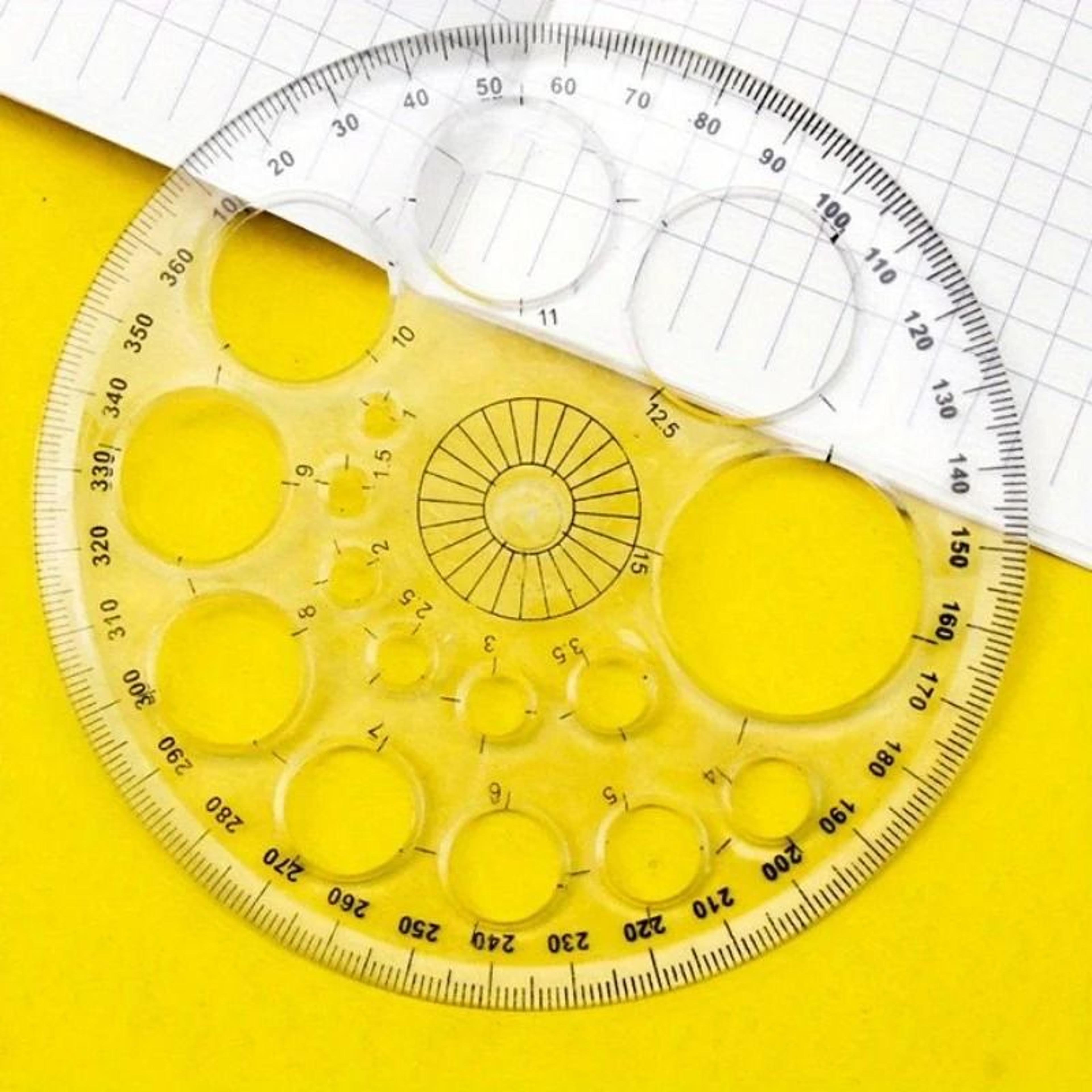 360 degree rotating round ruler circular drafting ruler with degree markings