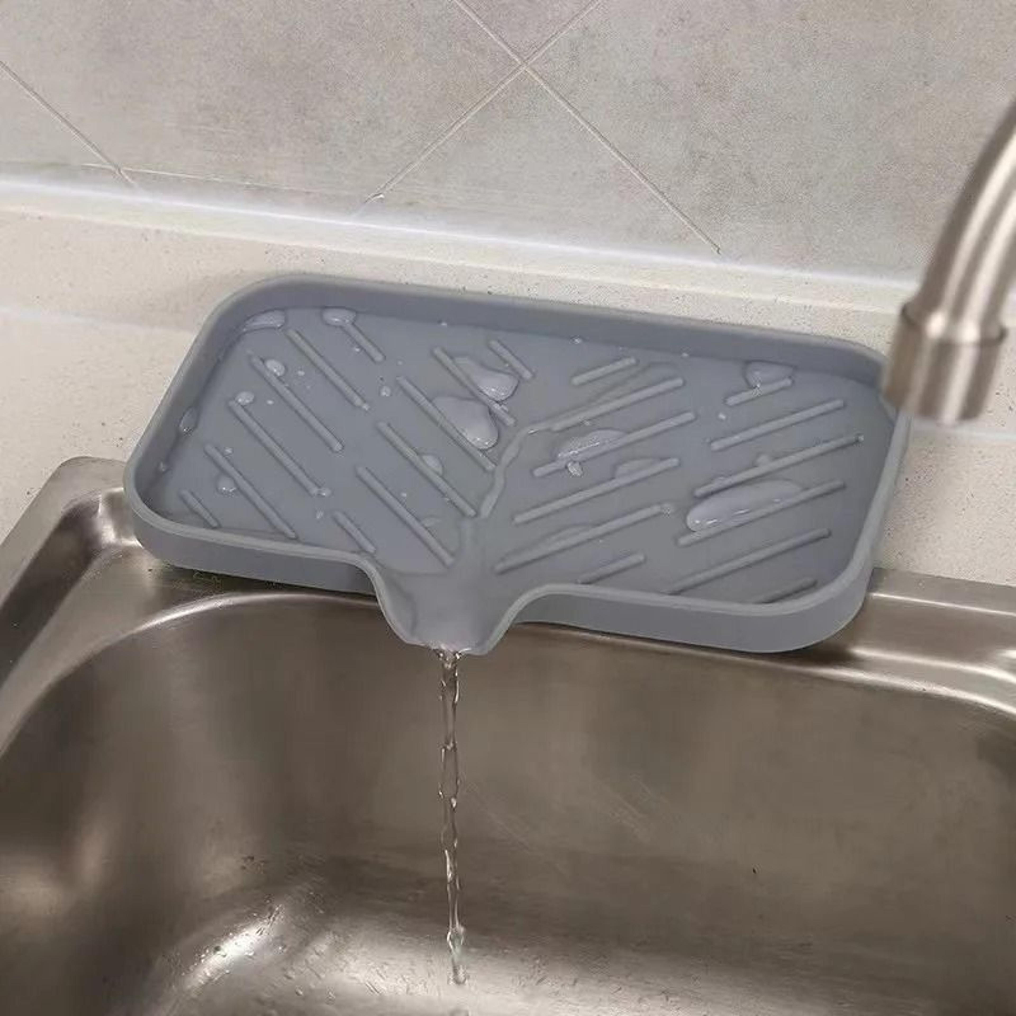 silicone sink tray drain soap sponge holder kitchen sink organizer