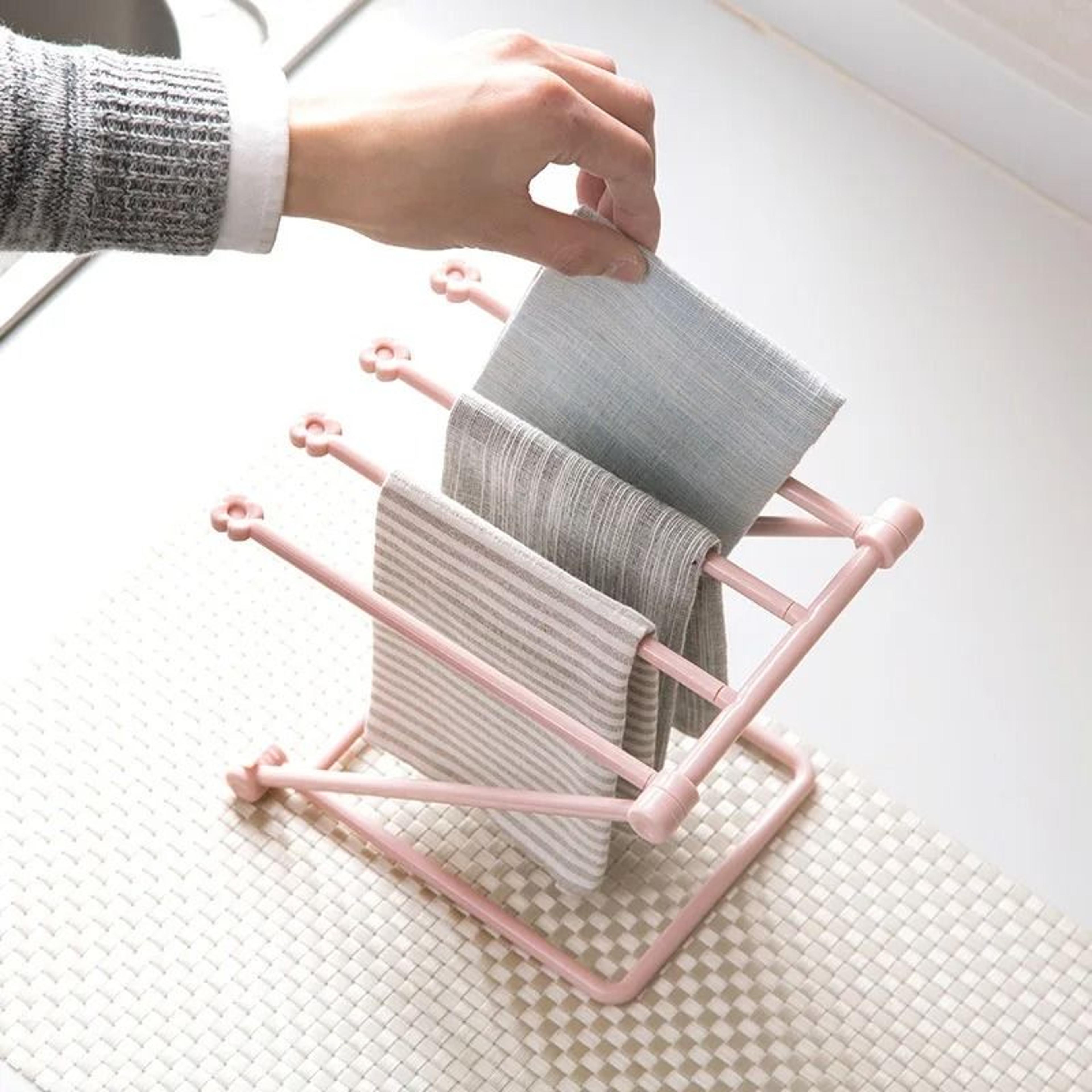 foldable kitchen towel rack vertical dish cloth drying stand for countertops