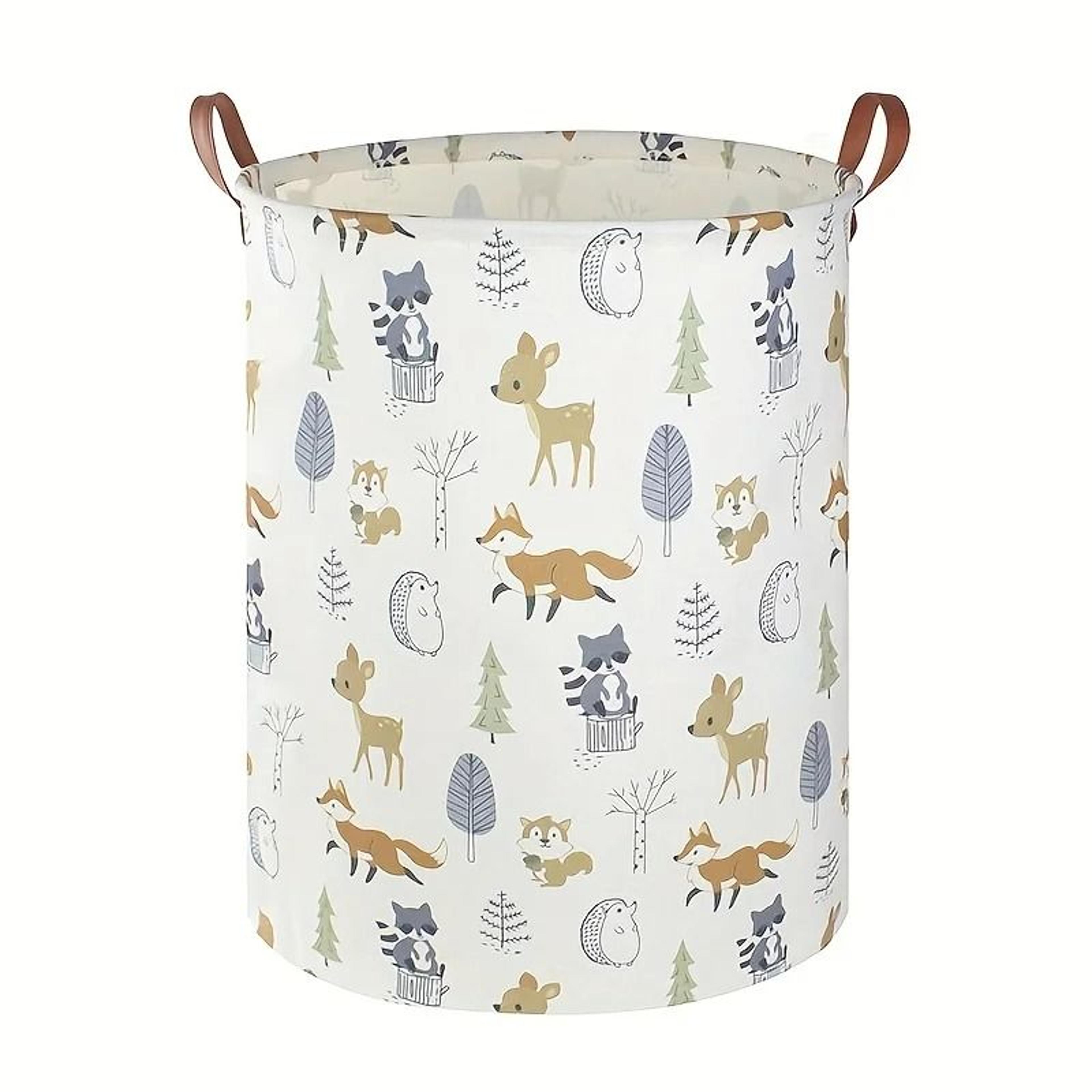 large cotton laundry basket foldable clothes storage hamper with handles