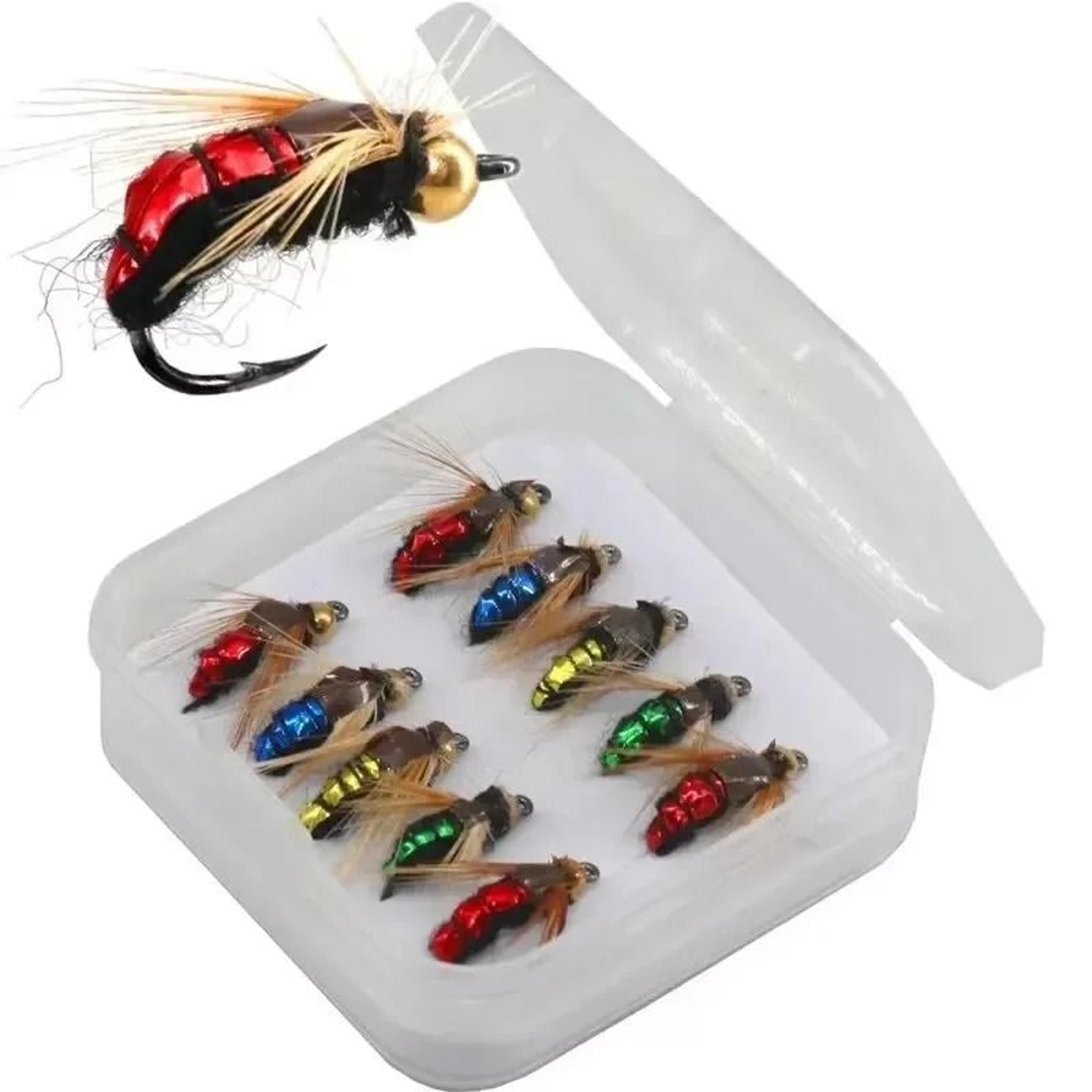 brass bead head scud fly artificial insect fishing lure set