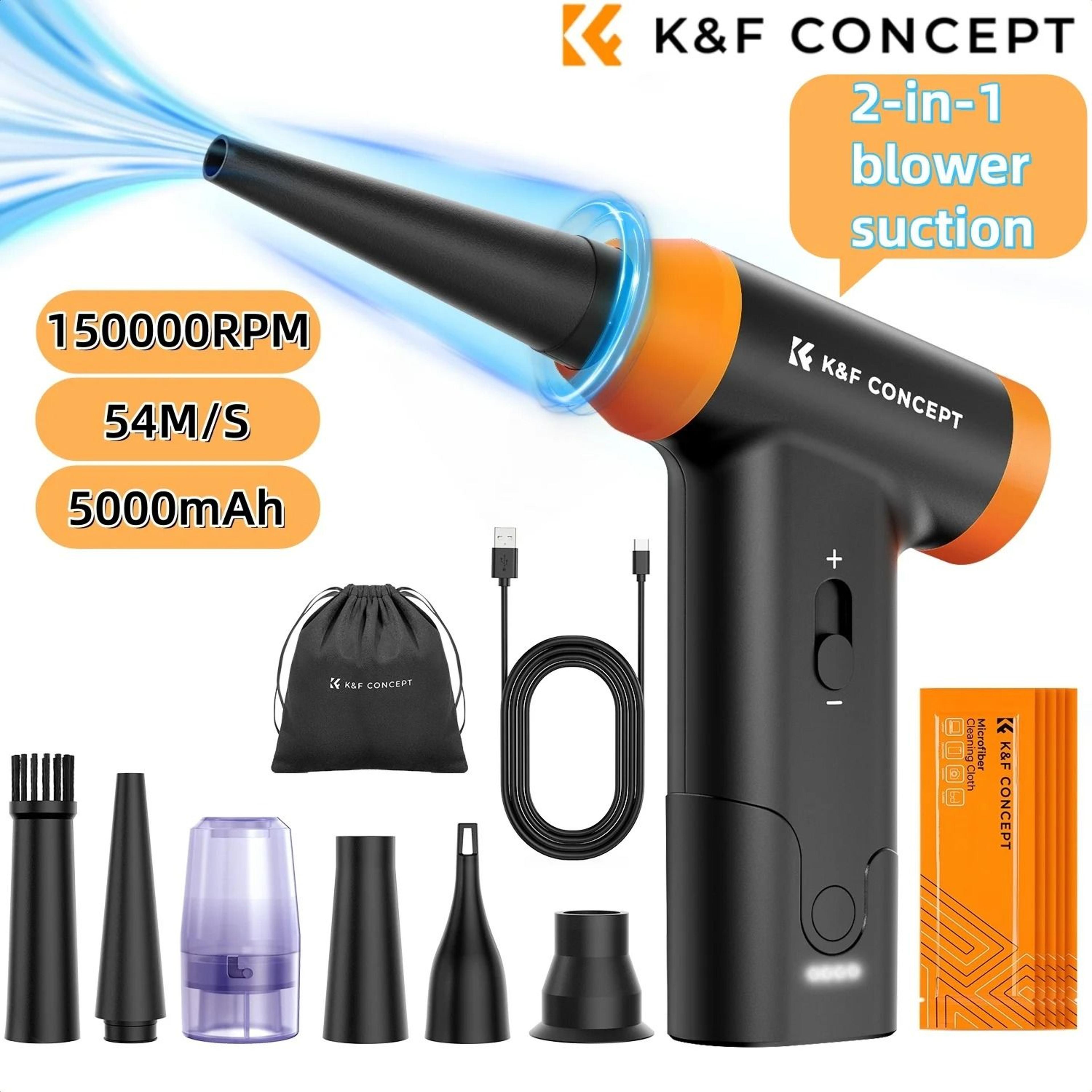 k and f concept cordless electric air duster with blower and suction for electronics cleaning
