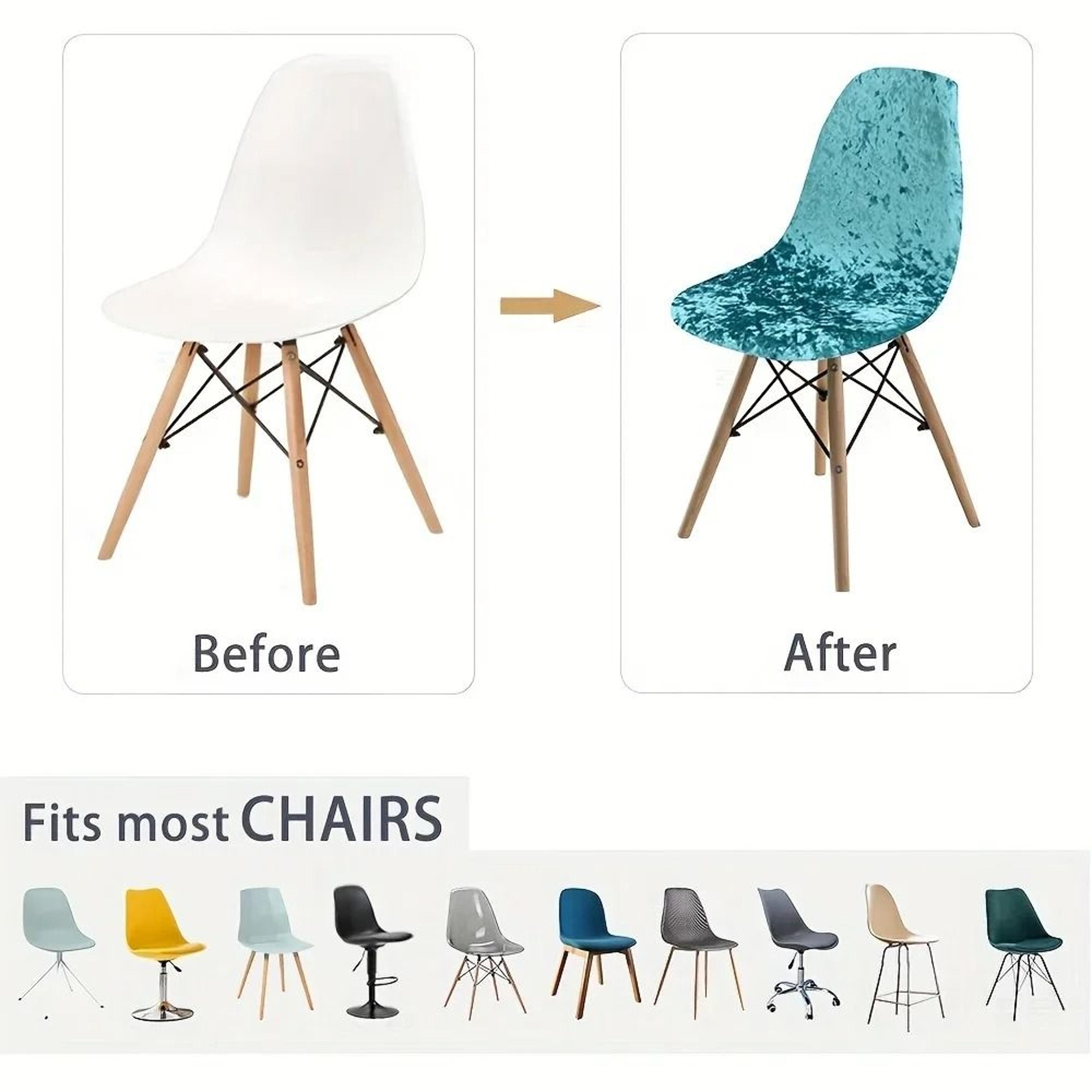 velvet shell chair cover stretch seat protector for bar and dining chairs