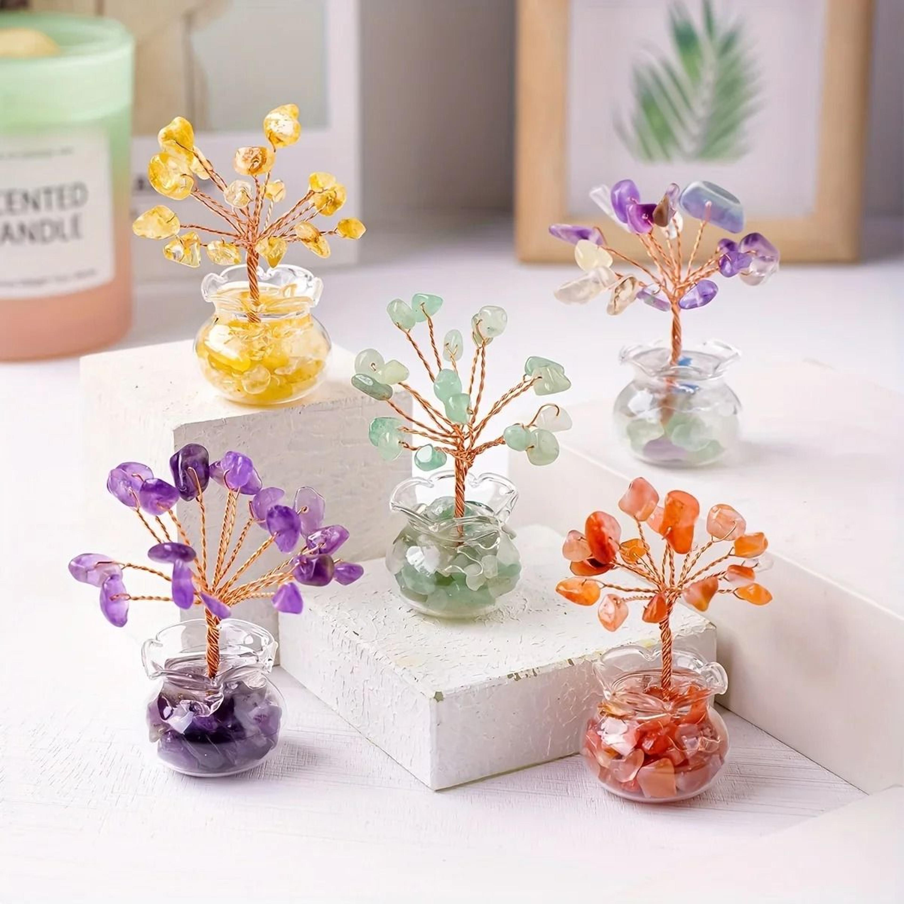 amethyst crystal tree handmade healing stone home decor