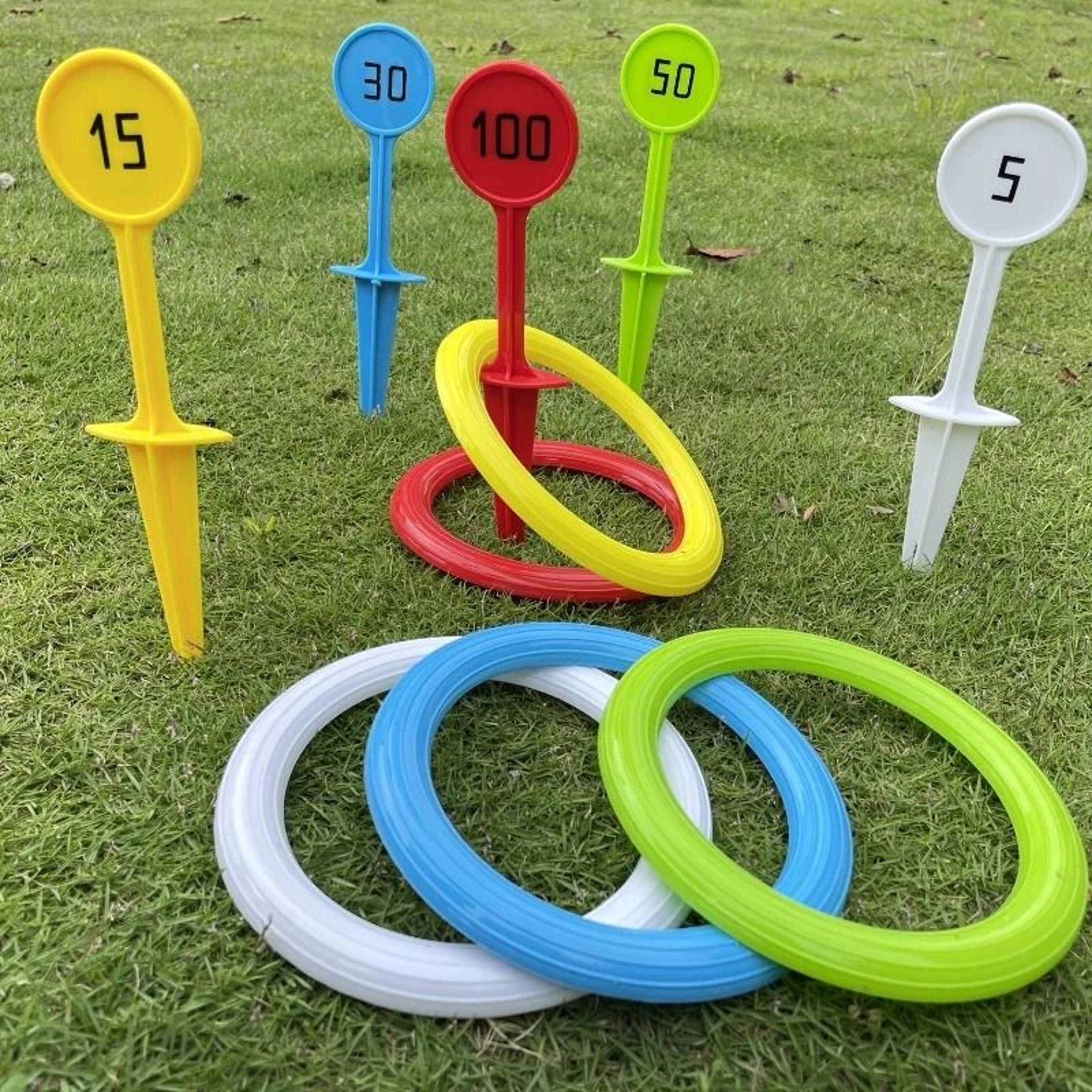 outdoor toss ring game set durable pvc throwing rings for lawn and beach