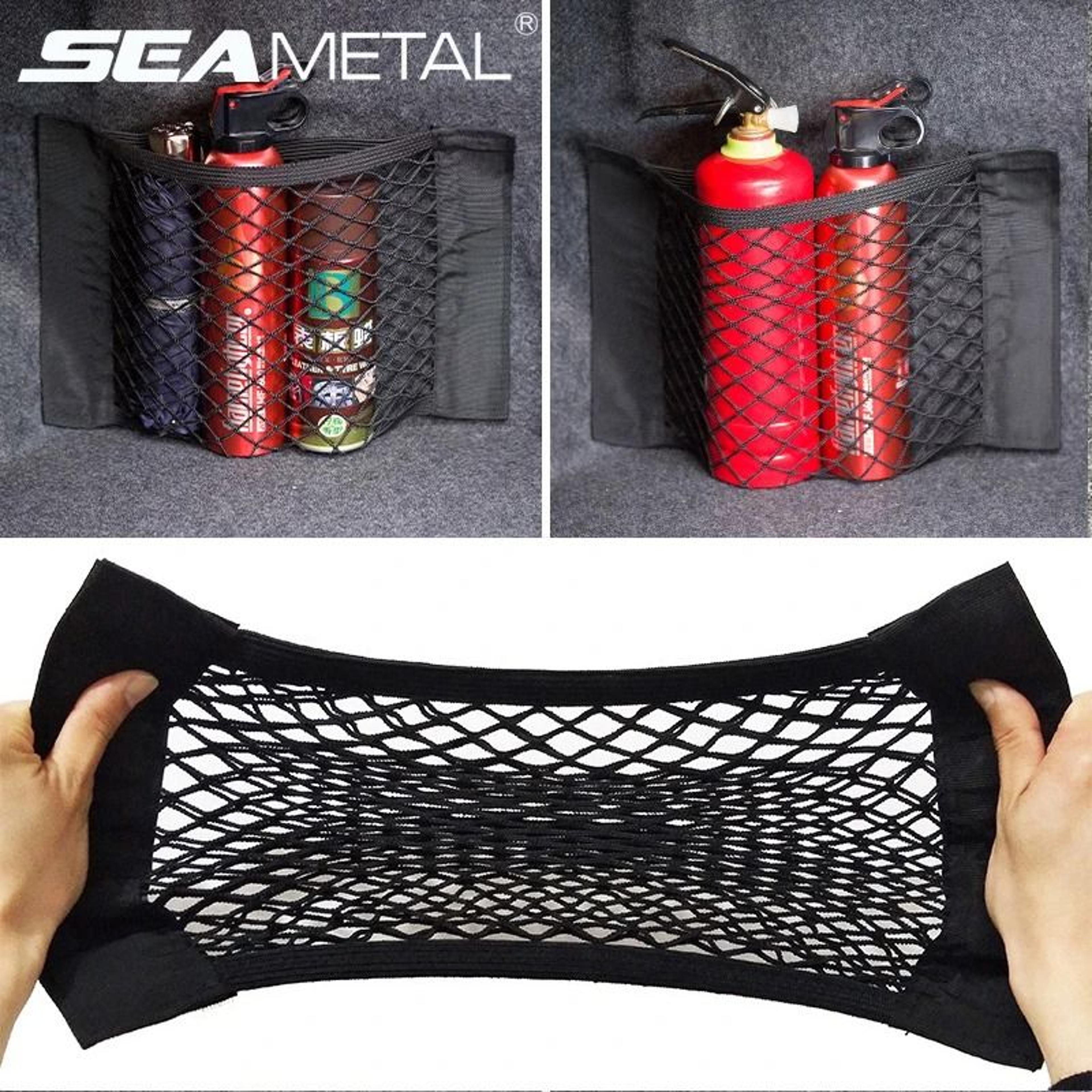 universal car trunk mesh organizer seat back storage net