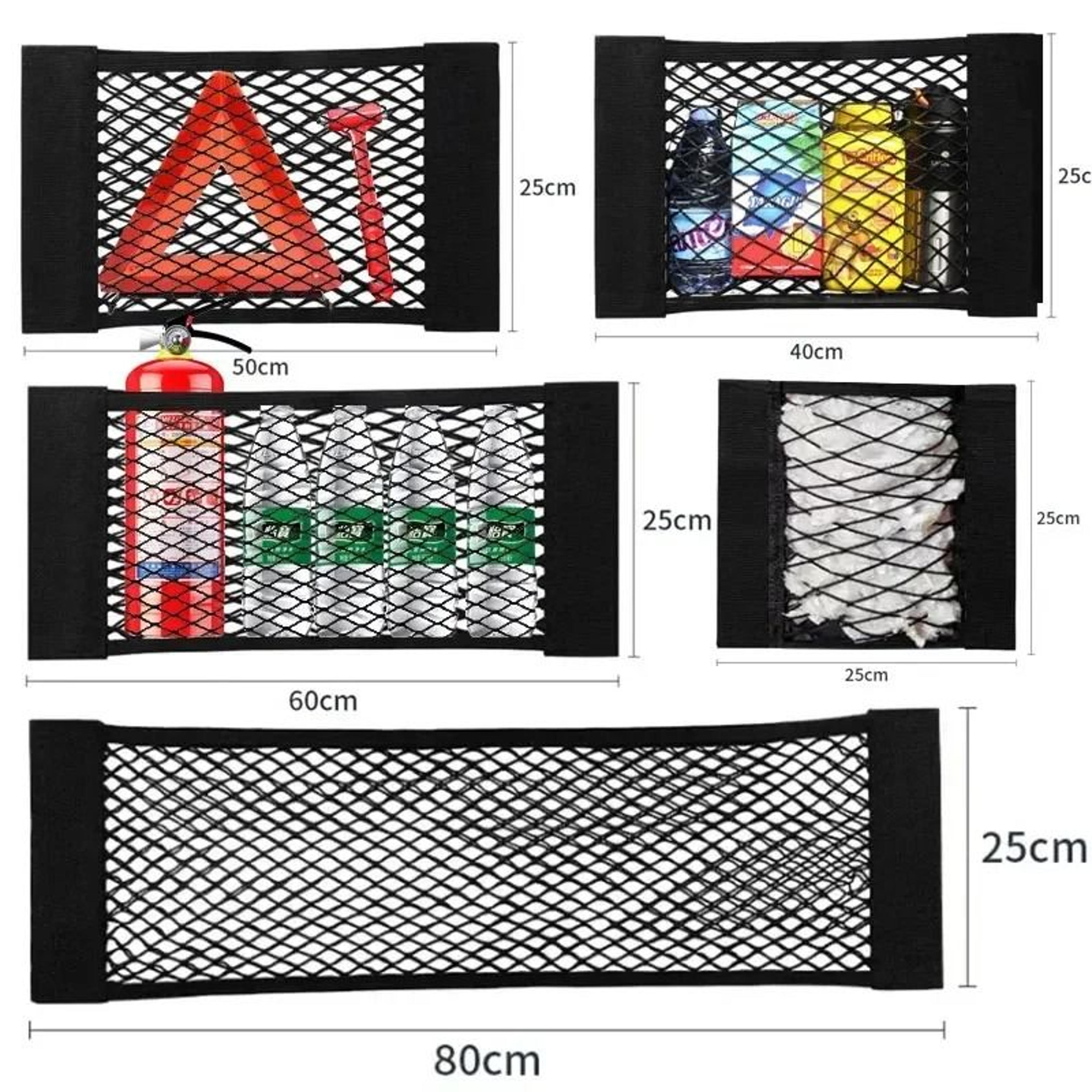 universal stretchable car storage net mesh pocket organizer