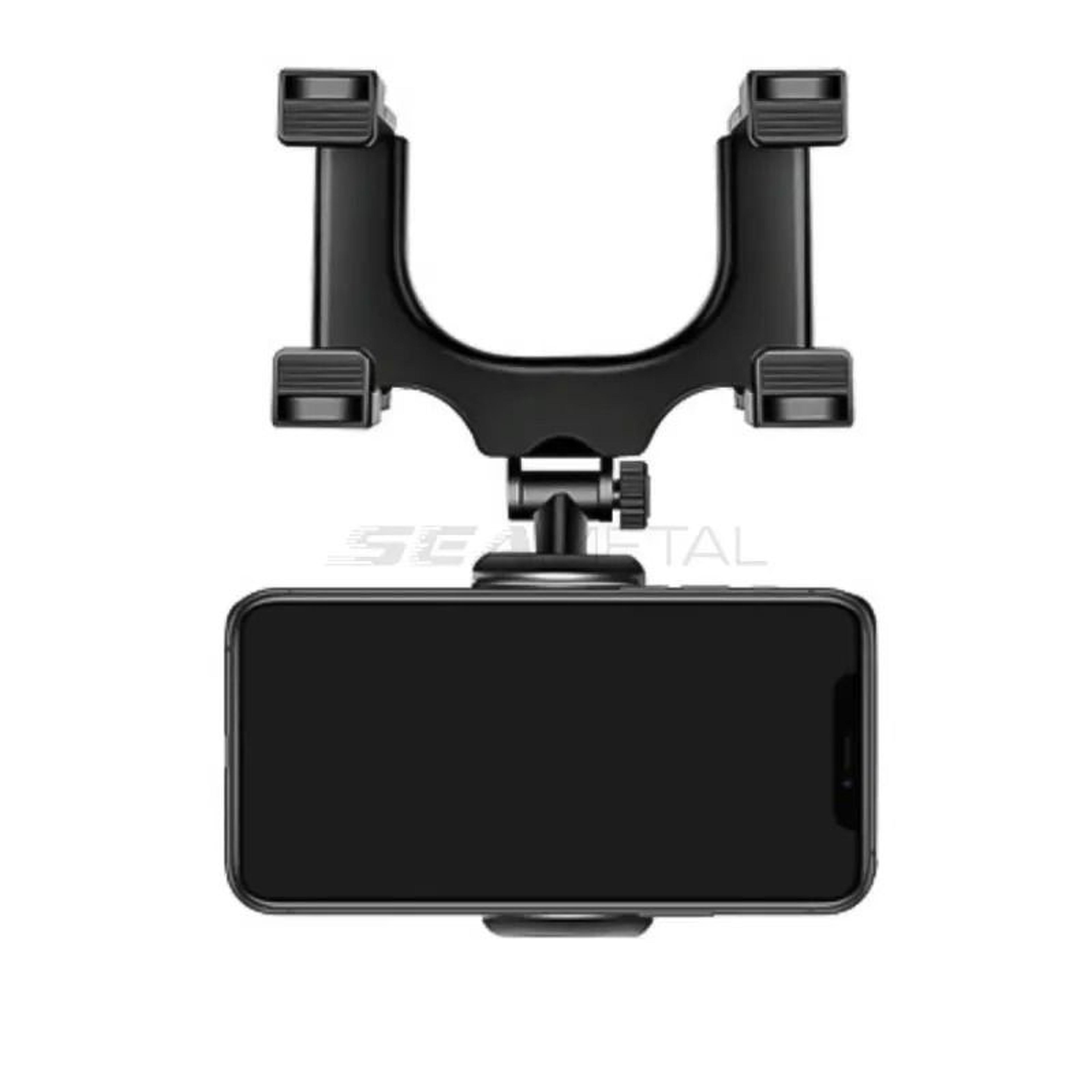 seametal rearview mirror phone holder adjustable car phone mount for hands free driving