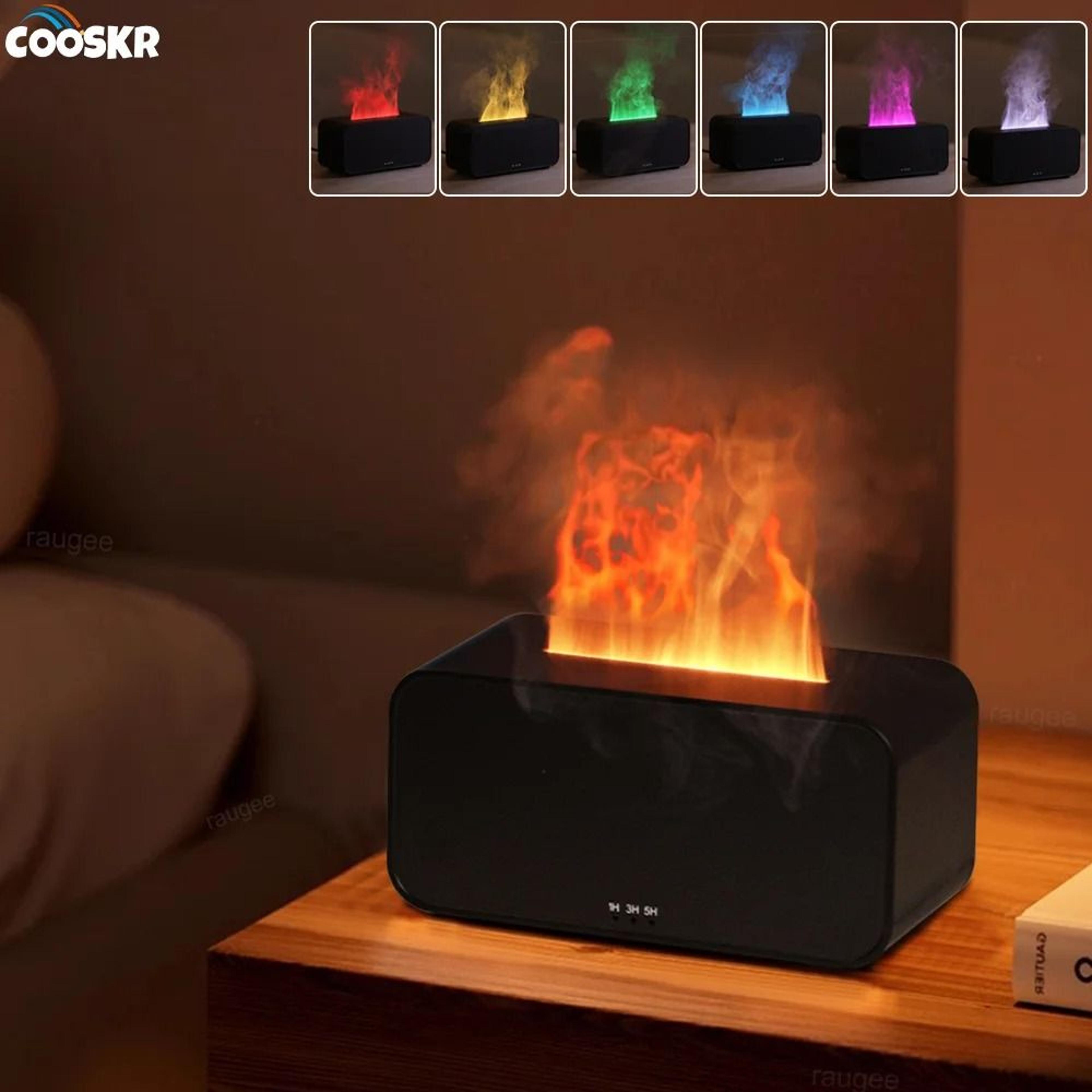 mini flame aroma diffuser humidifier with led light and essential oil mist