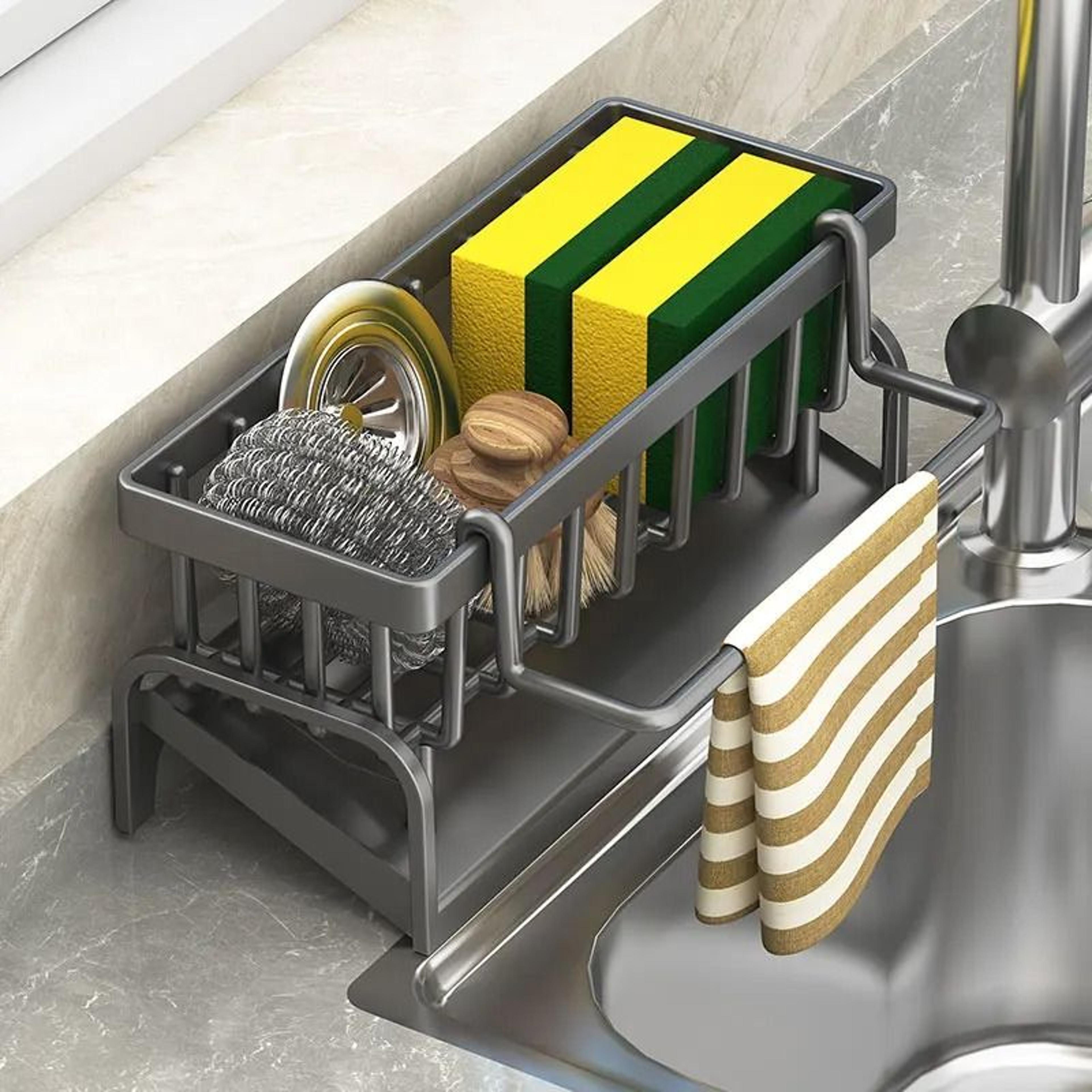 kitchen sink organizer sponge holder draining rack for cleaning tools