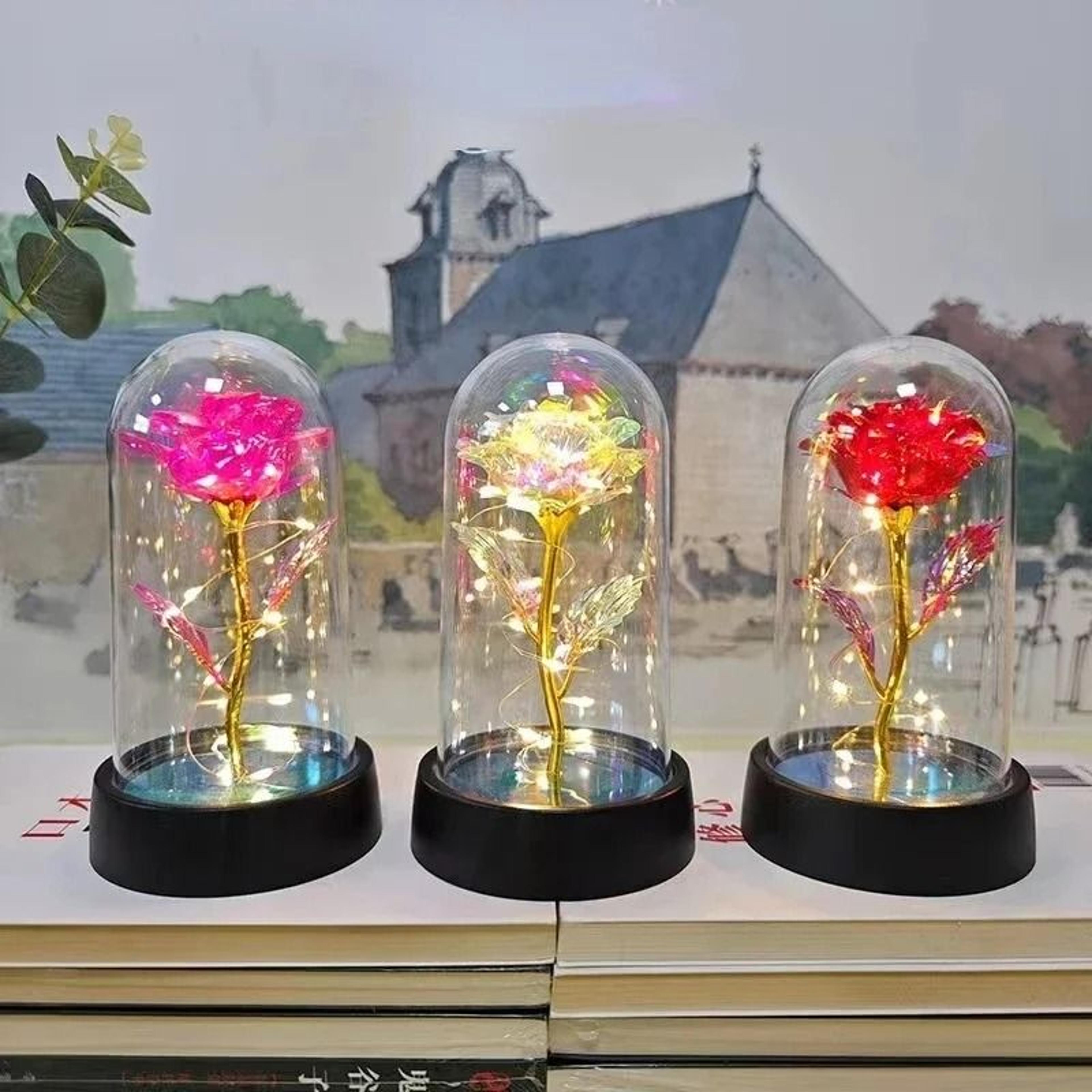 eternal led rose light artificial flower romantic gift decoration