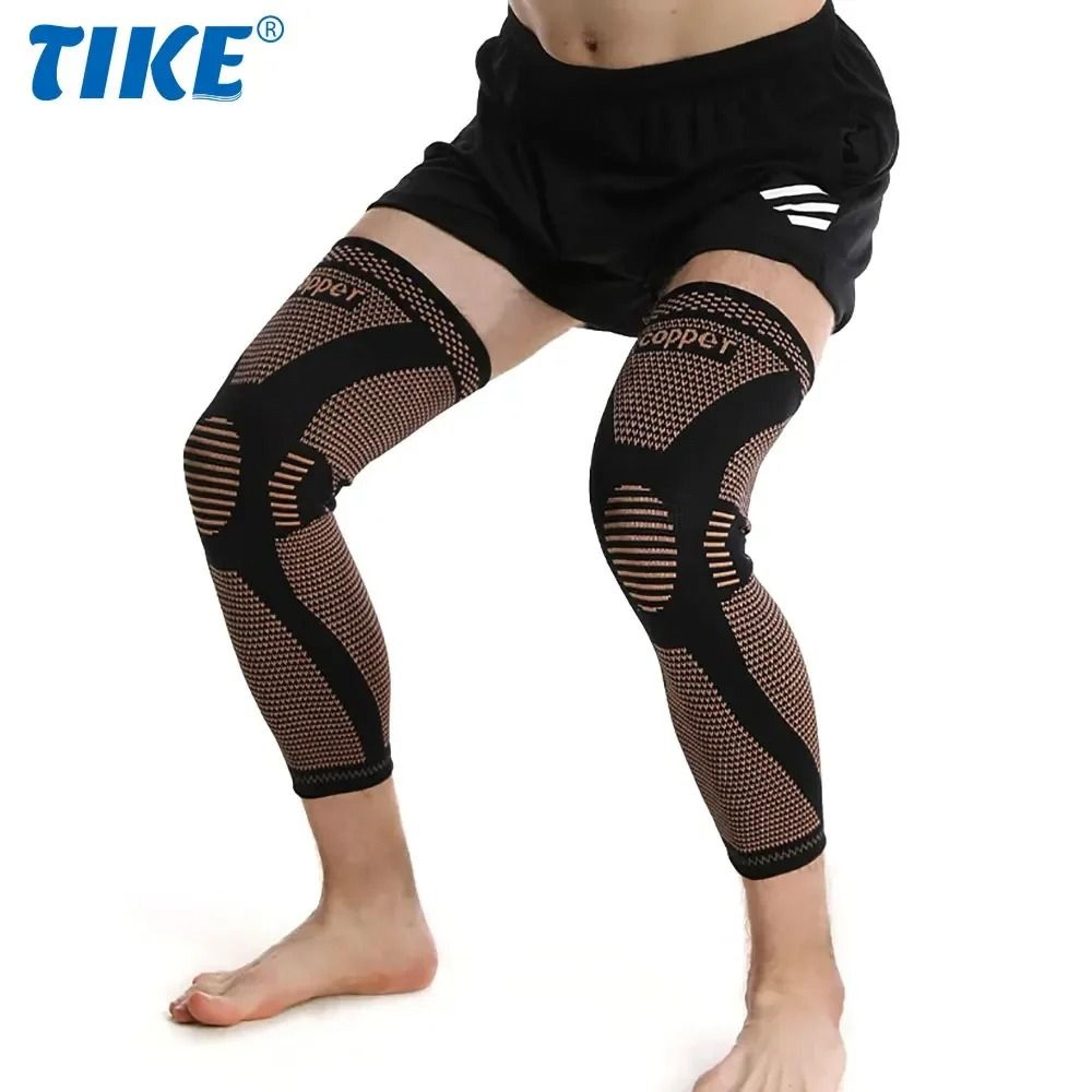 copper compression leg sleeve full length knee support for sports and recovery
