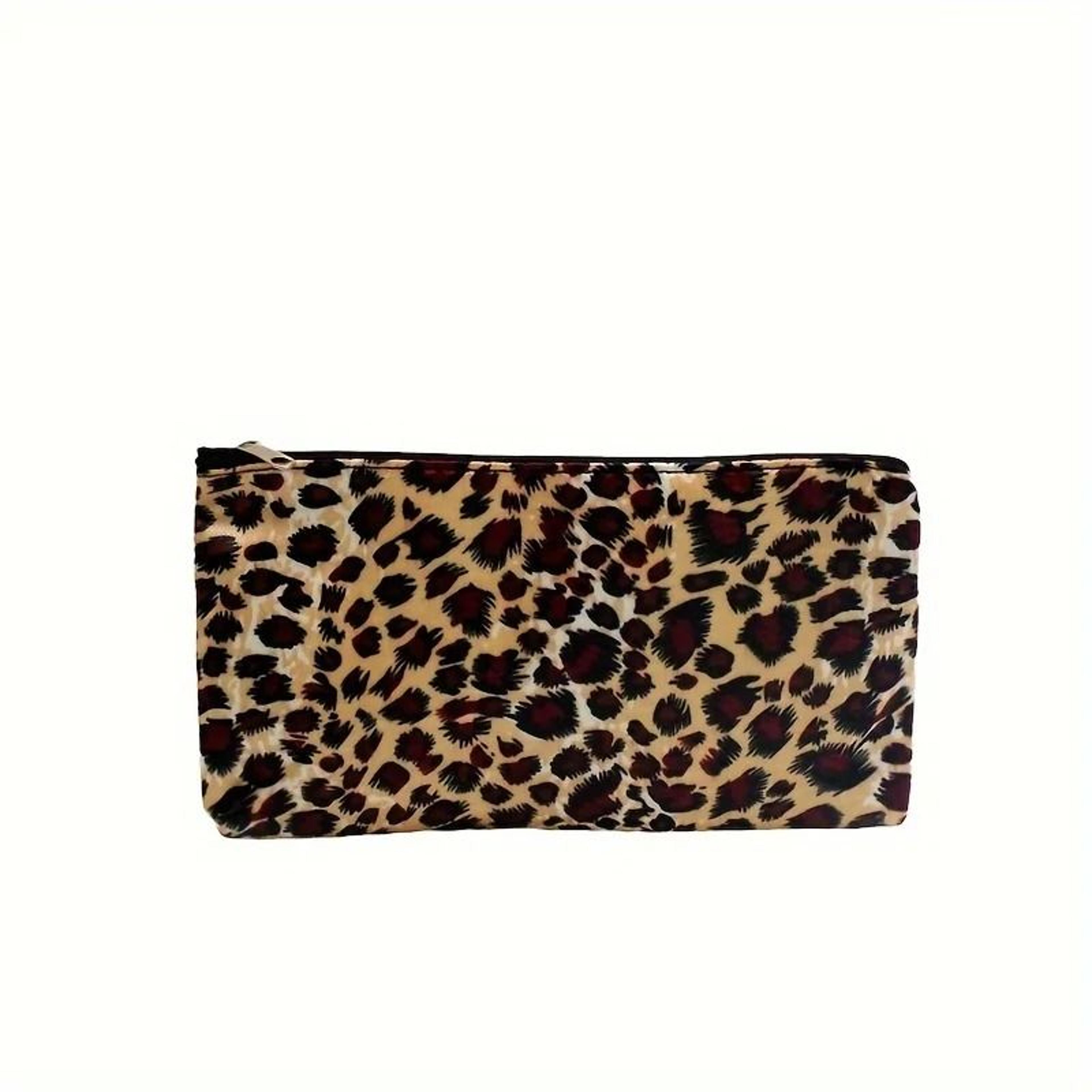 leopard print makeup bag set travel cosmetic organizer 2pcs