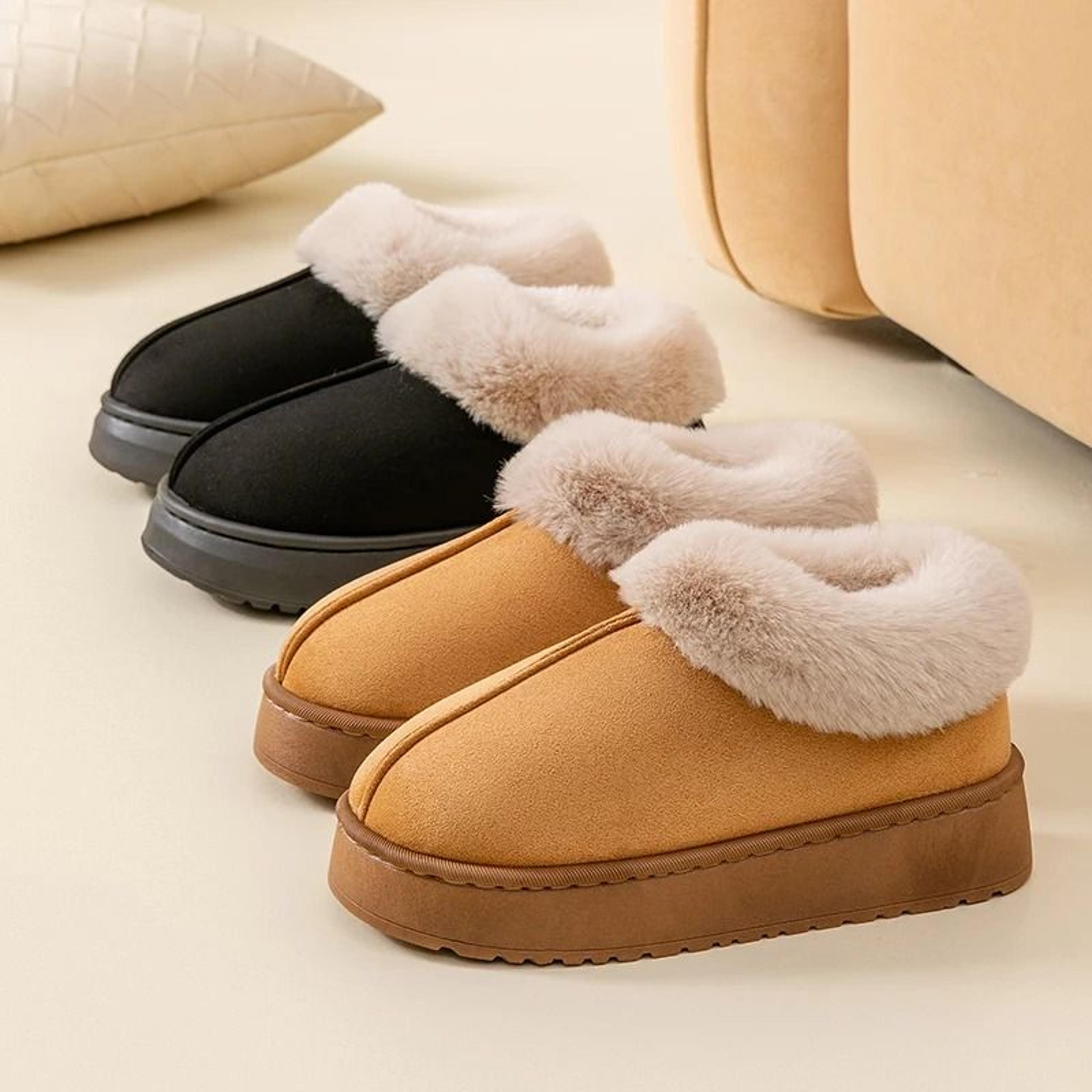 winter plush snow boots slippers for men and women indoor outdoor