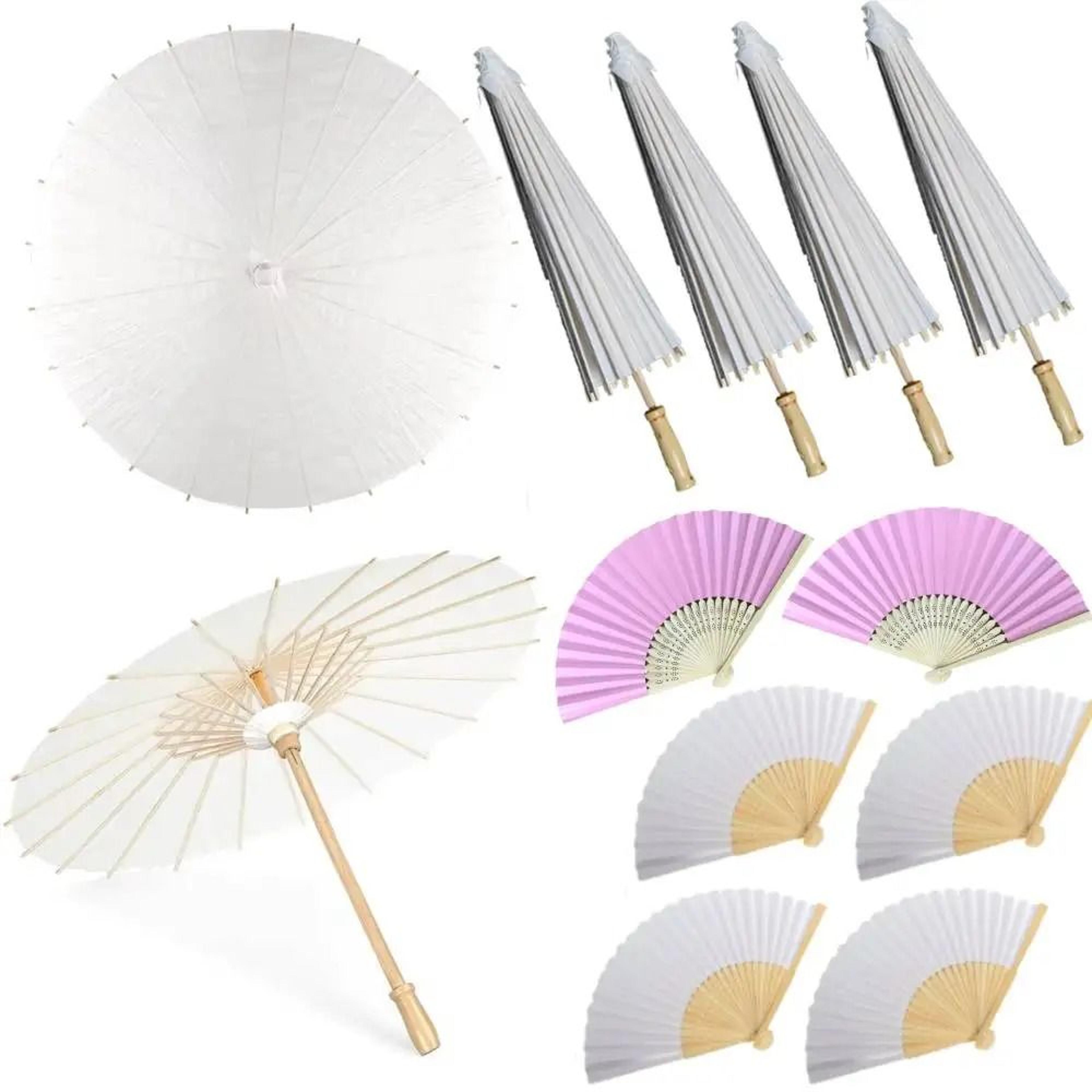 white paper wedding umbrella with wooden handle diy photography prop