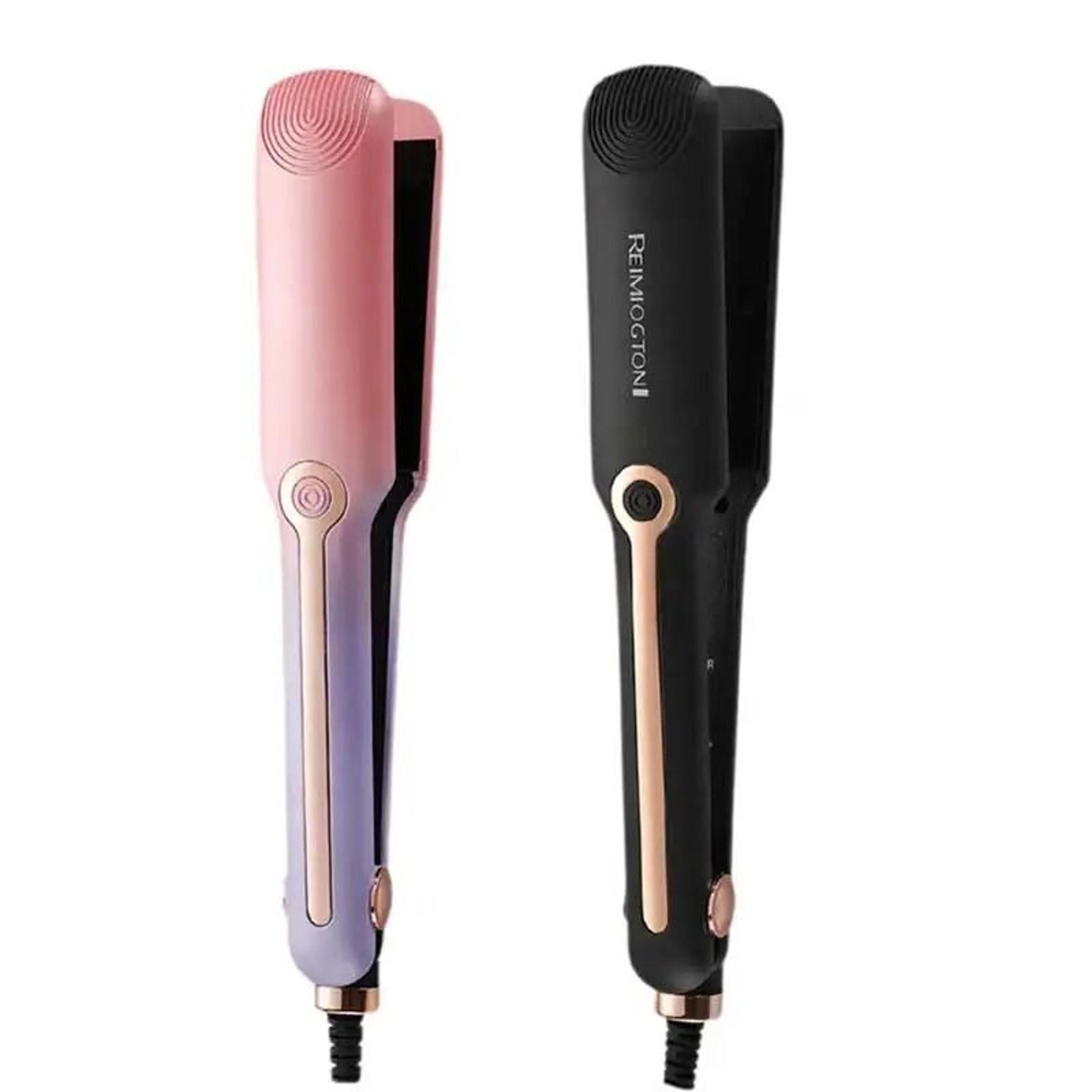 negative ion ceramic hair straightener with wide plates and adjustable temperature
